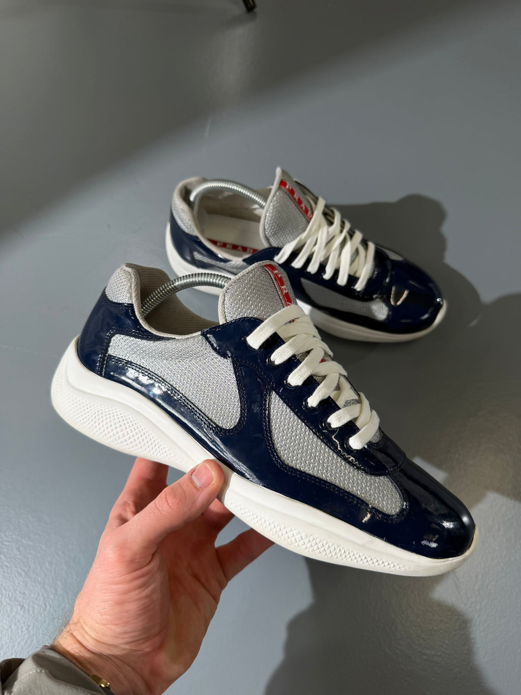 PRADA AMERICA CUP NAVY - UK 7.5 (Fit 8.5) - Affluent ArchivesUsed HIGH END DESIGNER CLOTHING
