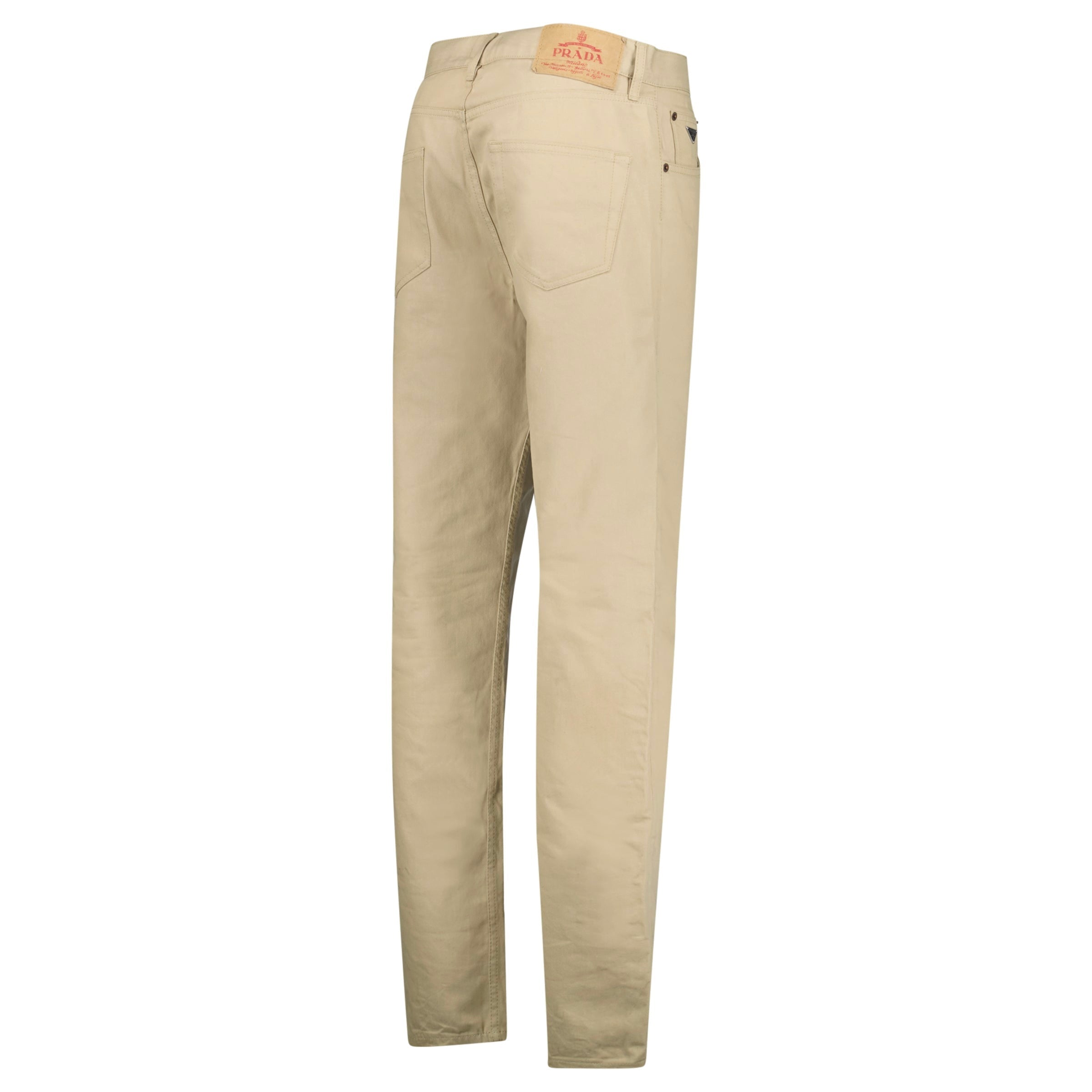 PRADA BEIGE LOGO JEANS - 32W/32L | PRE OWNED - Affluent ArchivesUsed HIGH END DESIGNER CLOTHING