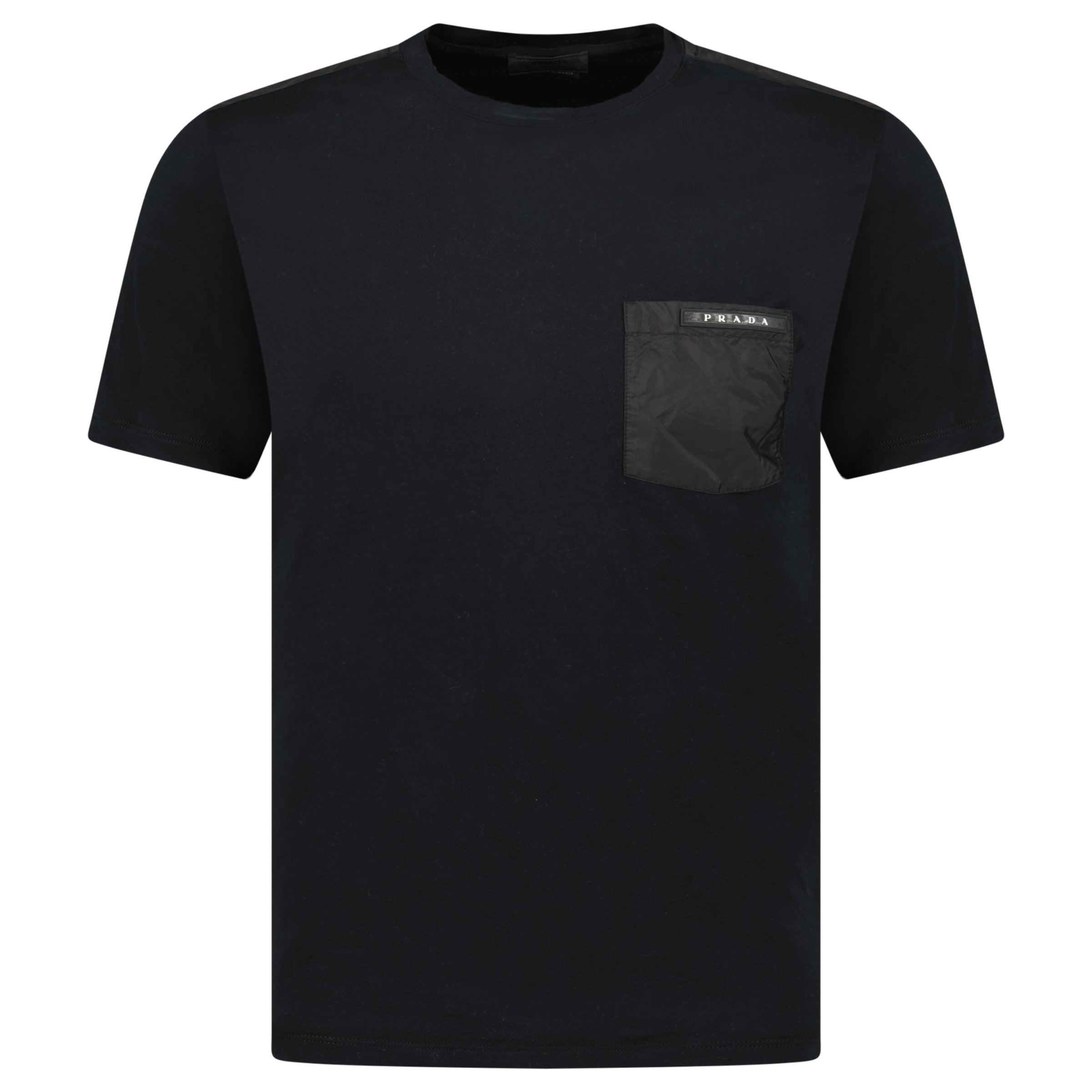 PRADA BLACK LINEA ROSSA T SHIRT - MEDIUM (Fits Small) - Affluent ArchivesUsed HIGH END DESIGNER CLOTHING