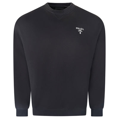 Prada Black Logo Crewneck Sweatshirt - Large | Pre-Owned