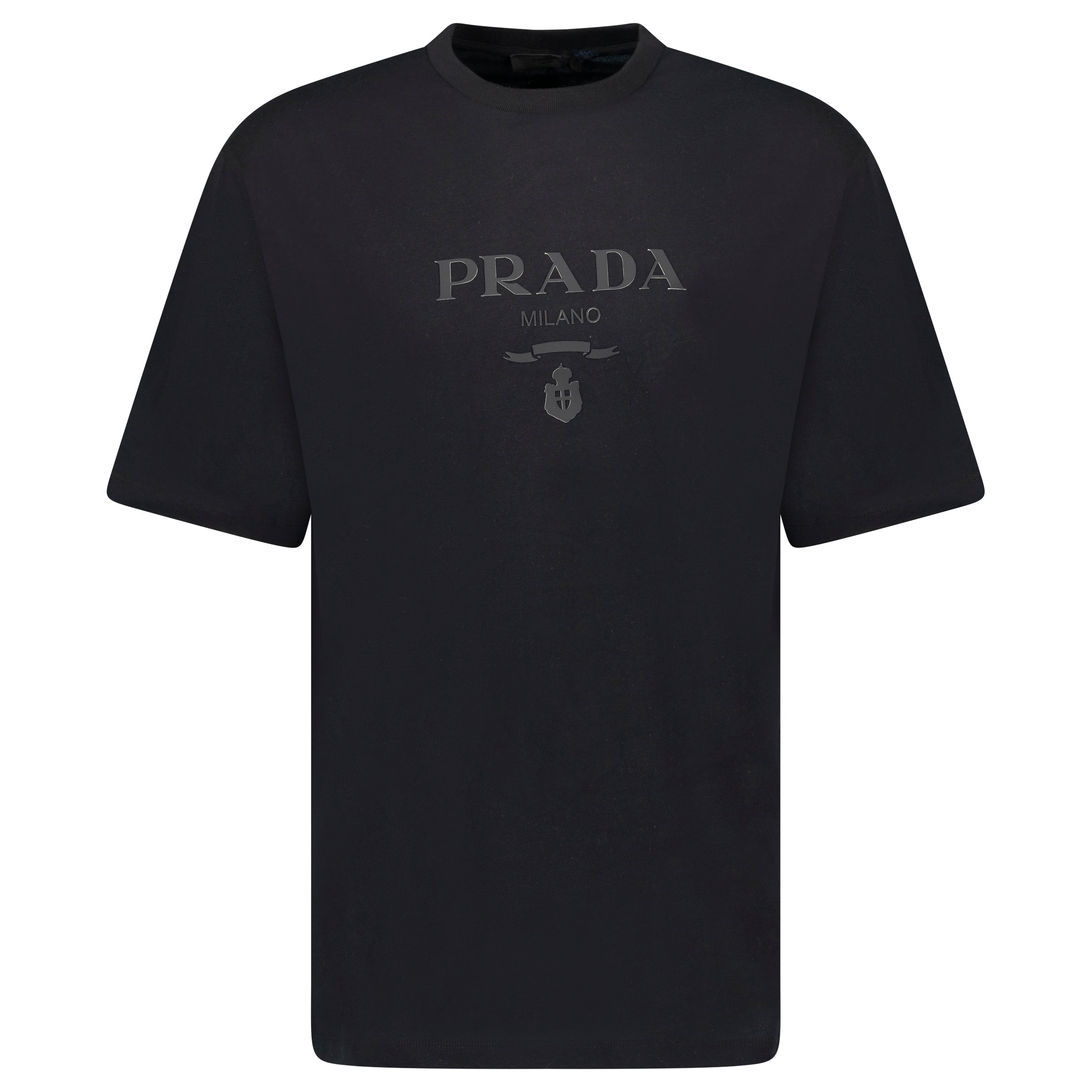 PRADA BLACK LOGO T SHIRT - XL (NEW WITH TAGS) - Affluent ArchivesUsed HIGH END DESIGNER CLOTHING