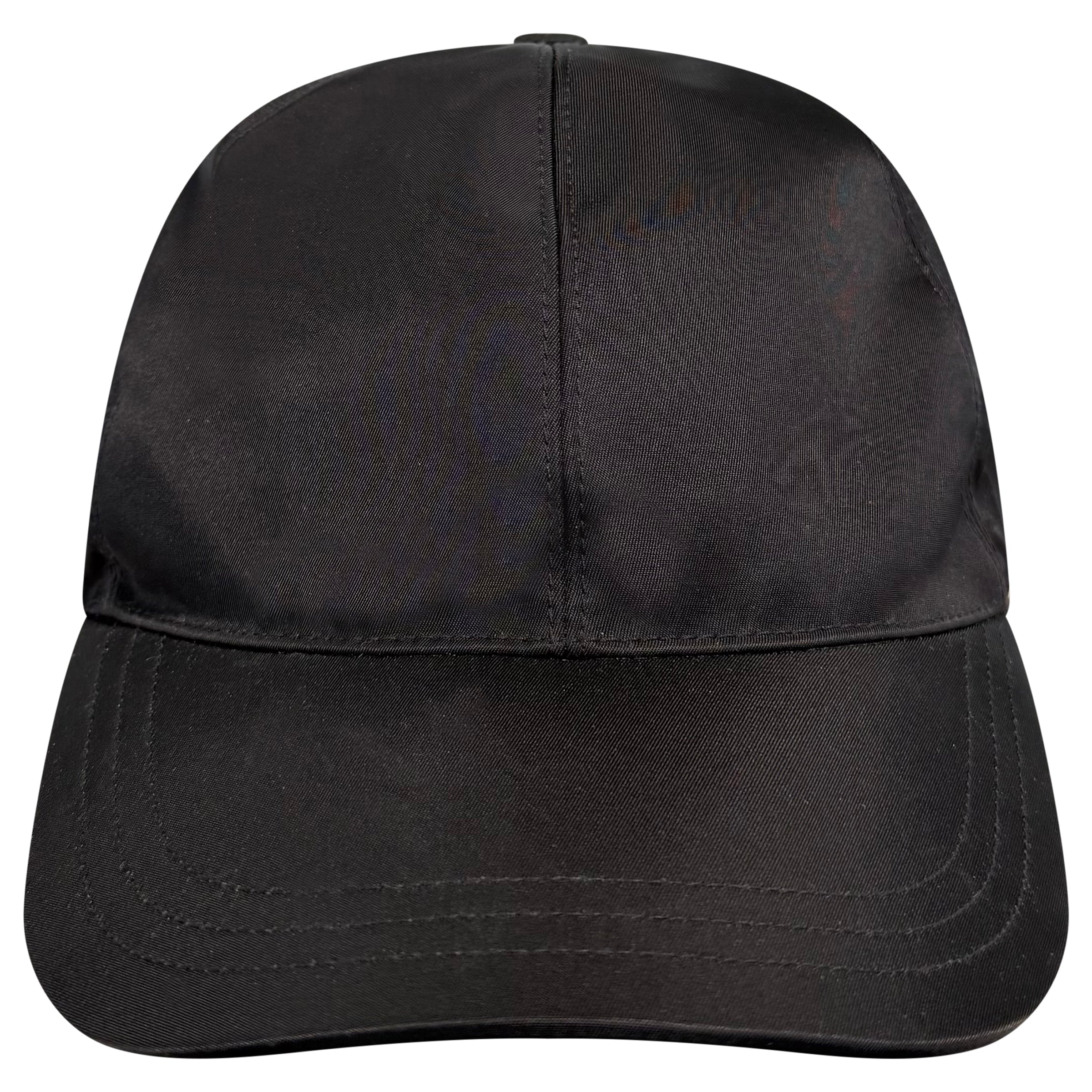 PRADA BLACK NYLON PLAQUE CAP - MEDIUM | PRE OWNED - Affluent ArchivesUsed HIGH END DESIGNER CLOTHING