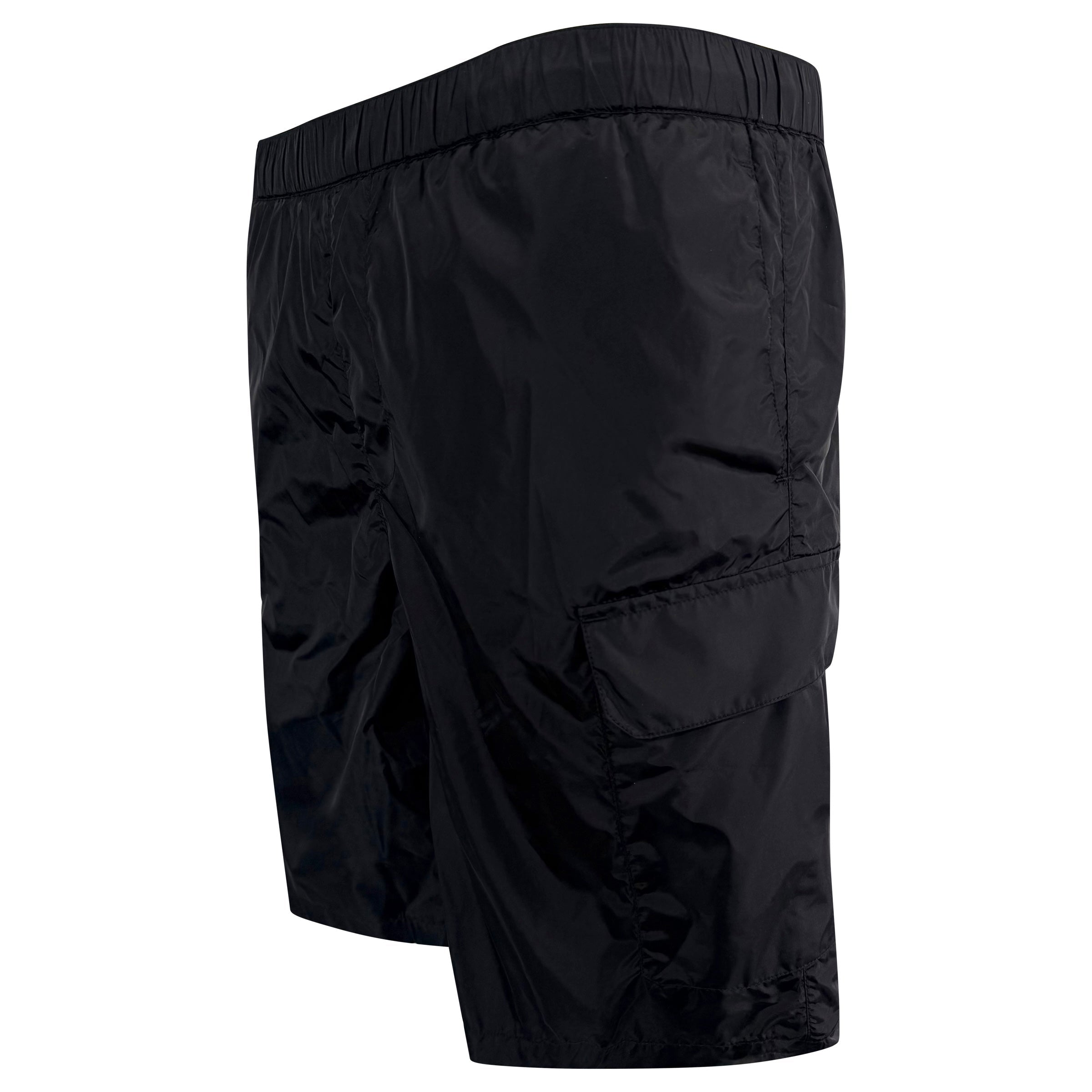 PRADA BLACK NYLON TRIANGLE BADGE SWIM SHORTS - MEDIUM (Fits Large) | PRE OWNED - Affluent ArchivesUsed HIGH END DESIGNER CLOTHING