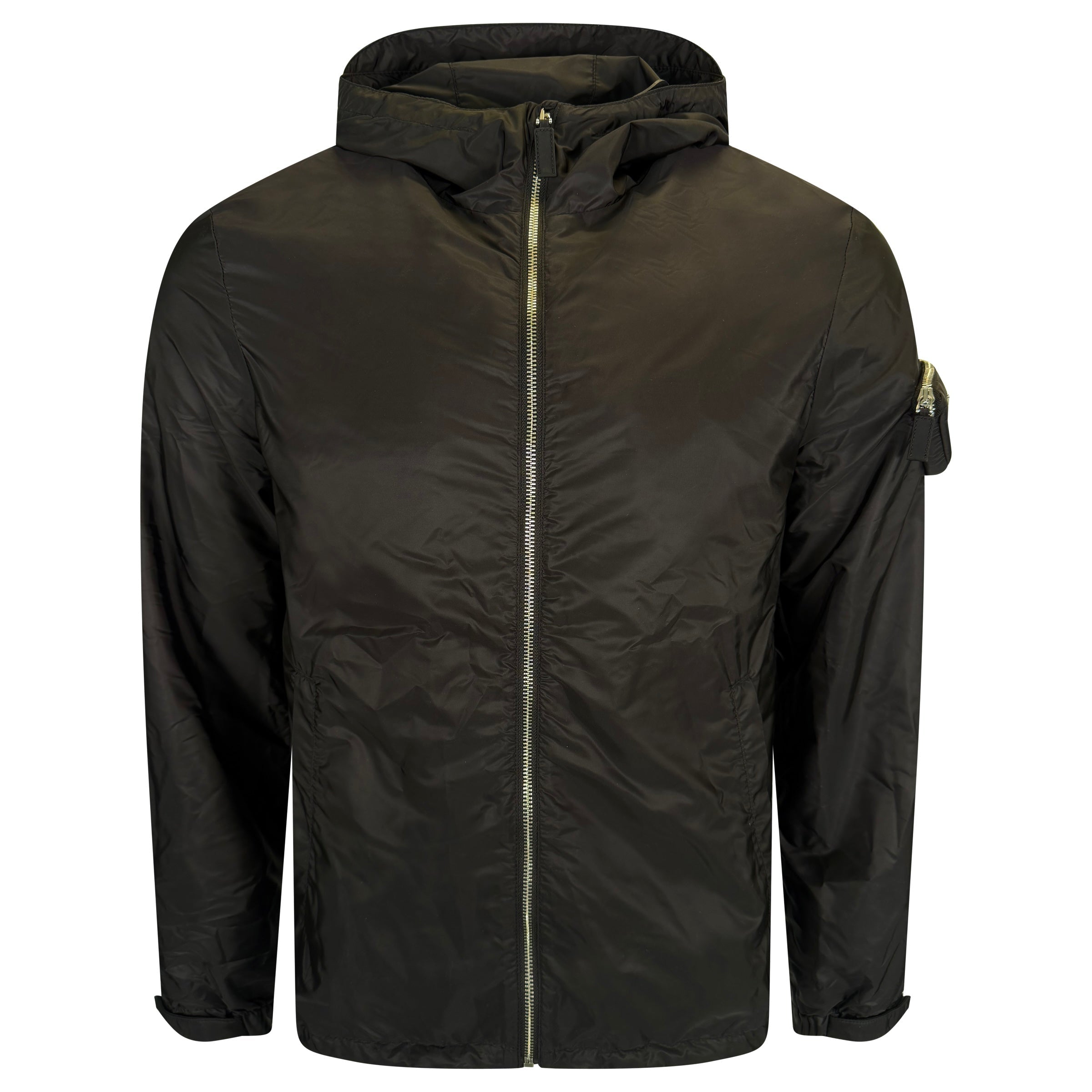 PRADA BLACK PLAQUE JACKET - MEDIUM (48) | PRE OWNED - Affluent ArchivesUsed HIGH END DESIGNER CLOTHING