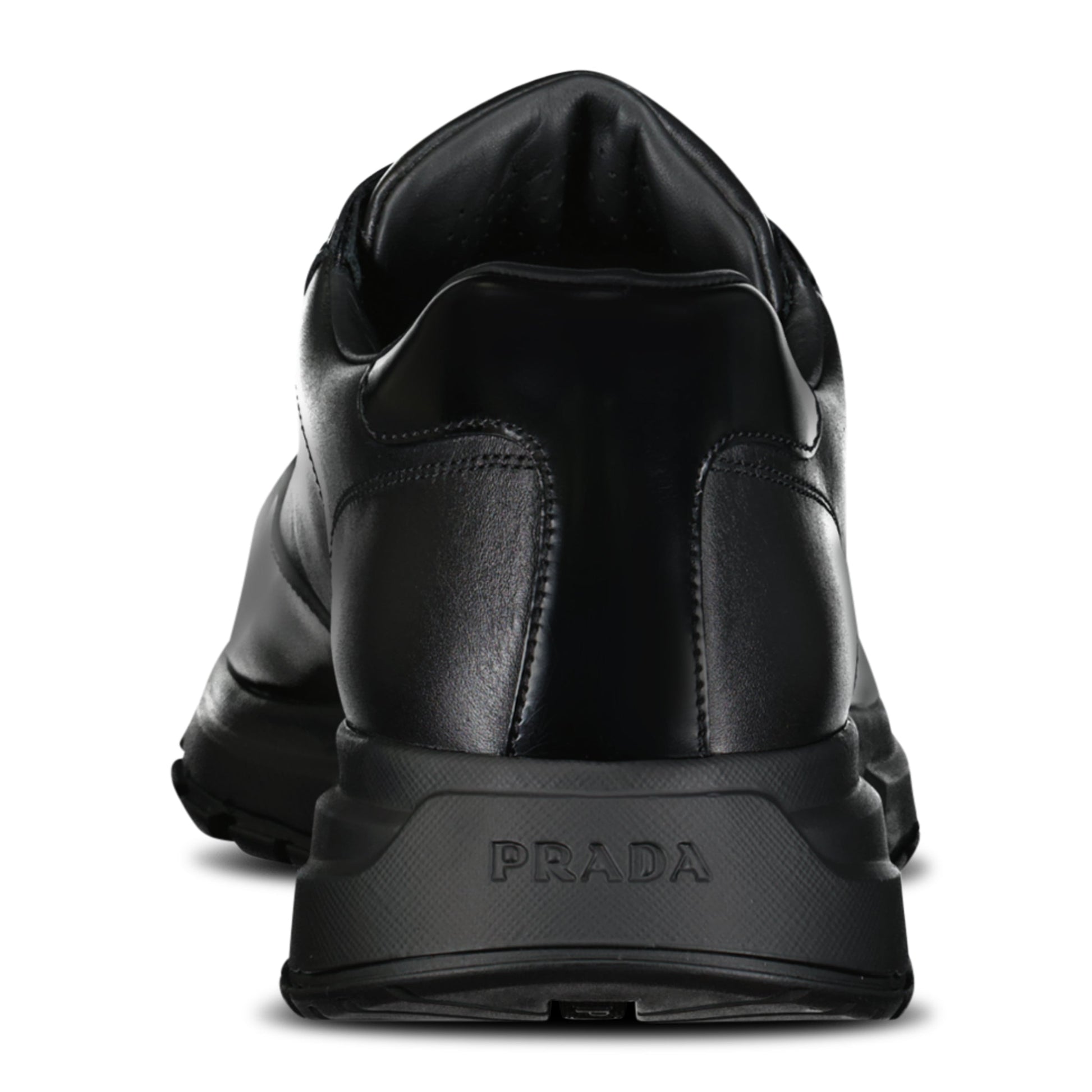 PRADA BLACK / PLAQUE LOGO TRAINER - UK 9 (Fit 10) NEW - Affluent ArchivesUsed HIGH END DESIGNER CLOTHING