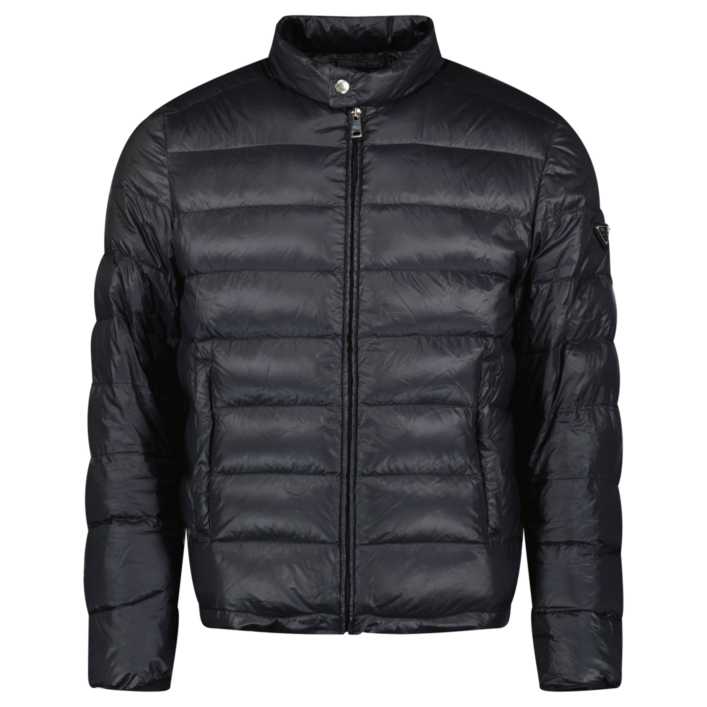 PRADA BLACK PUFFER COAT - L (Fits M) - Affluent ArchivesUsed HIGH END DESIGNER CLOTHING
