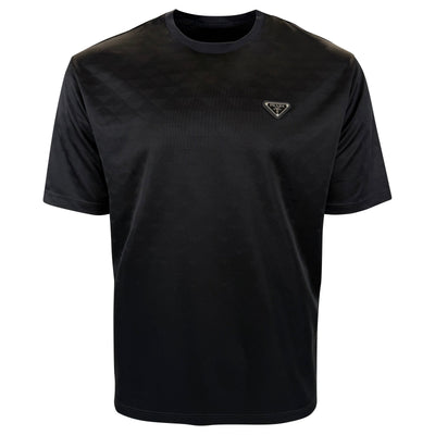PRADA BLACK RE NYLON PLAQUE T SHIRT - LARGE | PRE OWNED - Affluent ArchivesUsed HIGH END DESIGNER CLOTHING
