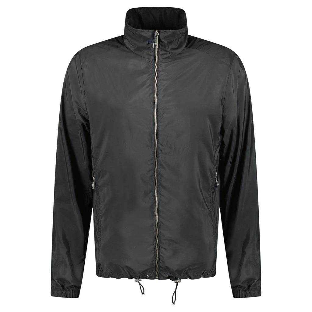 PRADA BLACK TRIANGLE BADGE REVERSIBLE JACKET - LARGE (Fits M/L) - Affluent ArchivesUsed HIGH END DESIGNER CLOTHING