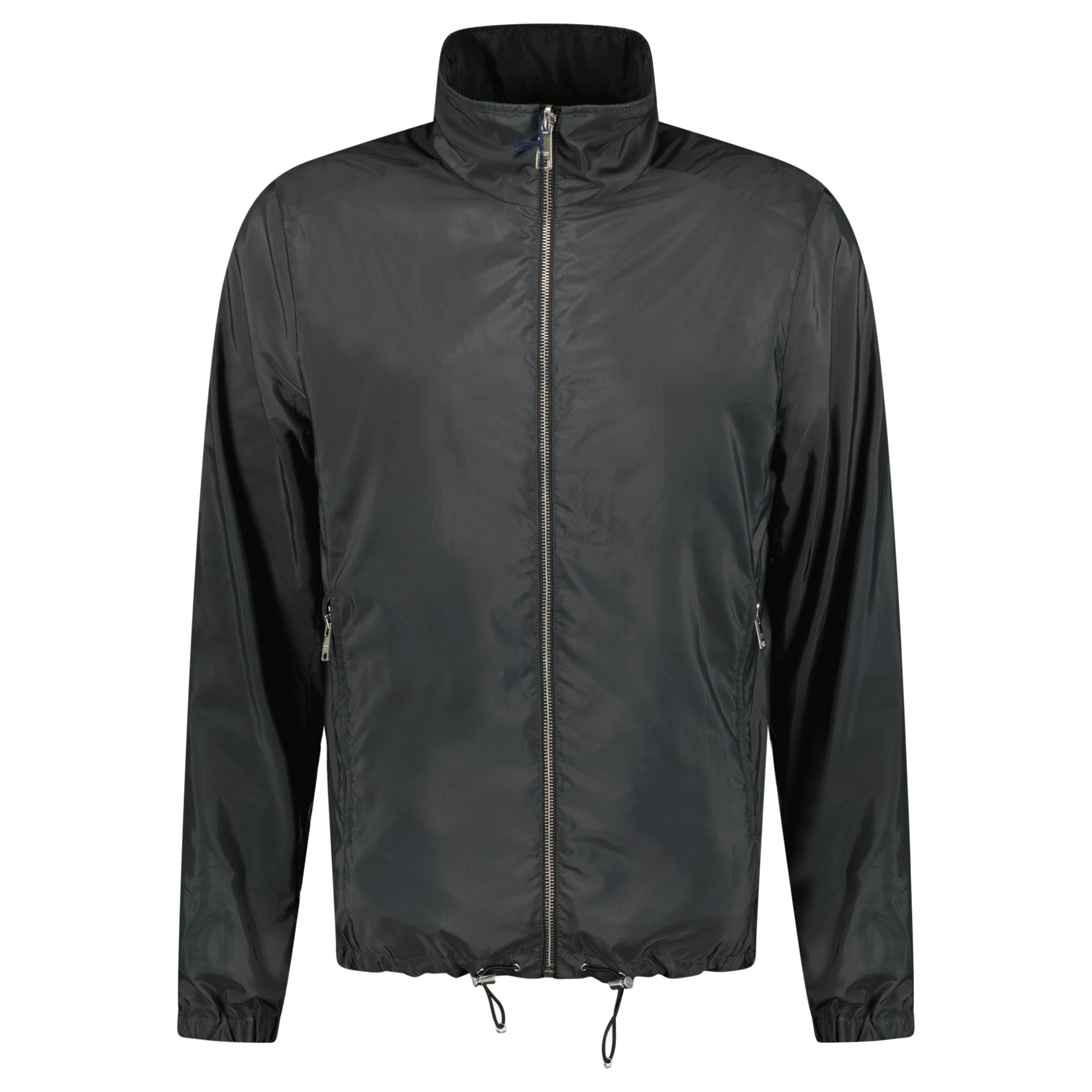 PRADA BLACK TRIANGLE BADGE REVERSIBLE JACKET - LARGE (Fits M/L) - Affluent ArchivesUsed HIGH END DESIGNER CLOTHING