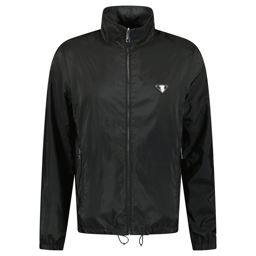 PRADA BLACK TRIANGLE BADGE REVERSIBLE JACKET - LARGE (Fits M/L) - Affluent ArchivesUsed HIGH END DESIGNER CLOTHING
