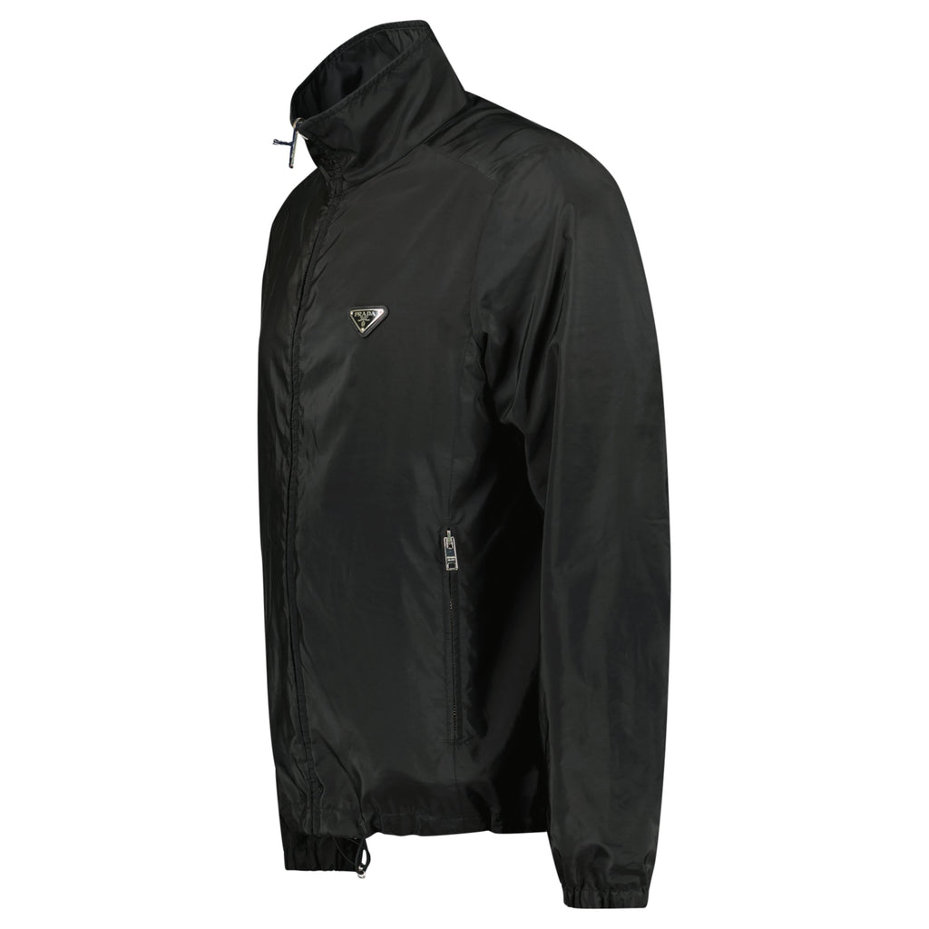 PRADA BLACK TRIANGLE BADGE REVERSIBLE JACKET - LARGE (Fits M/L) - Affluent ArchivesUsed HIGH END DESIGNER CLOTHING