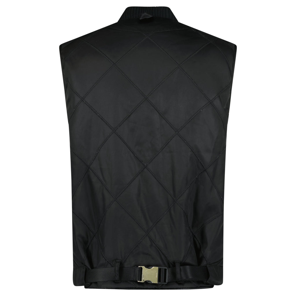 PRADA BLACK TRIANGLE LOGO UTILITY GILET - XL (Fits M/L) - Affluent ArchivesUsed HIGH END DESIGNER CLOTHING