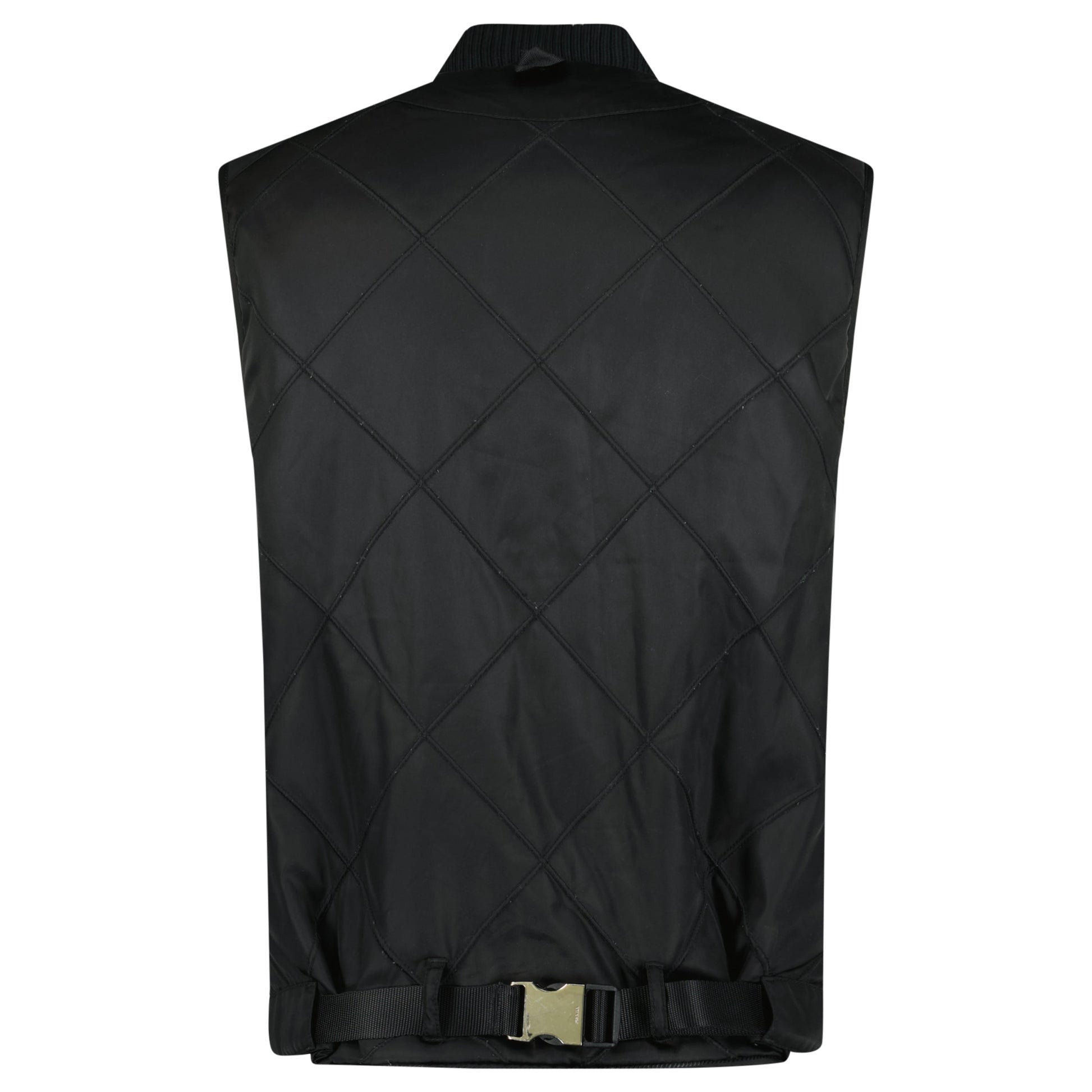 PRADA BLACK TRIANGLE LOGO UTILITY GILET - XL (Fits M/L) - Affluent ArchivesUsed HIGH END DESIGNER CLOTHING