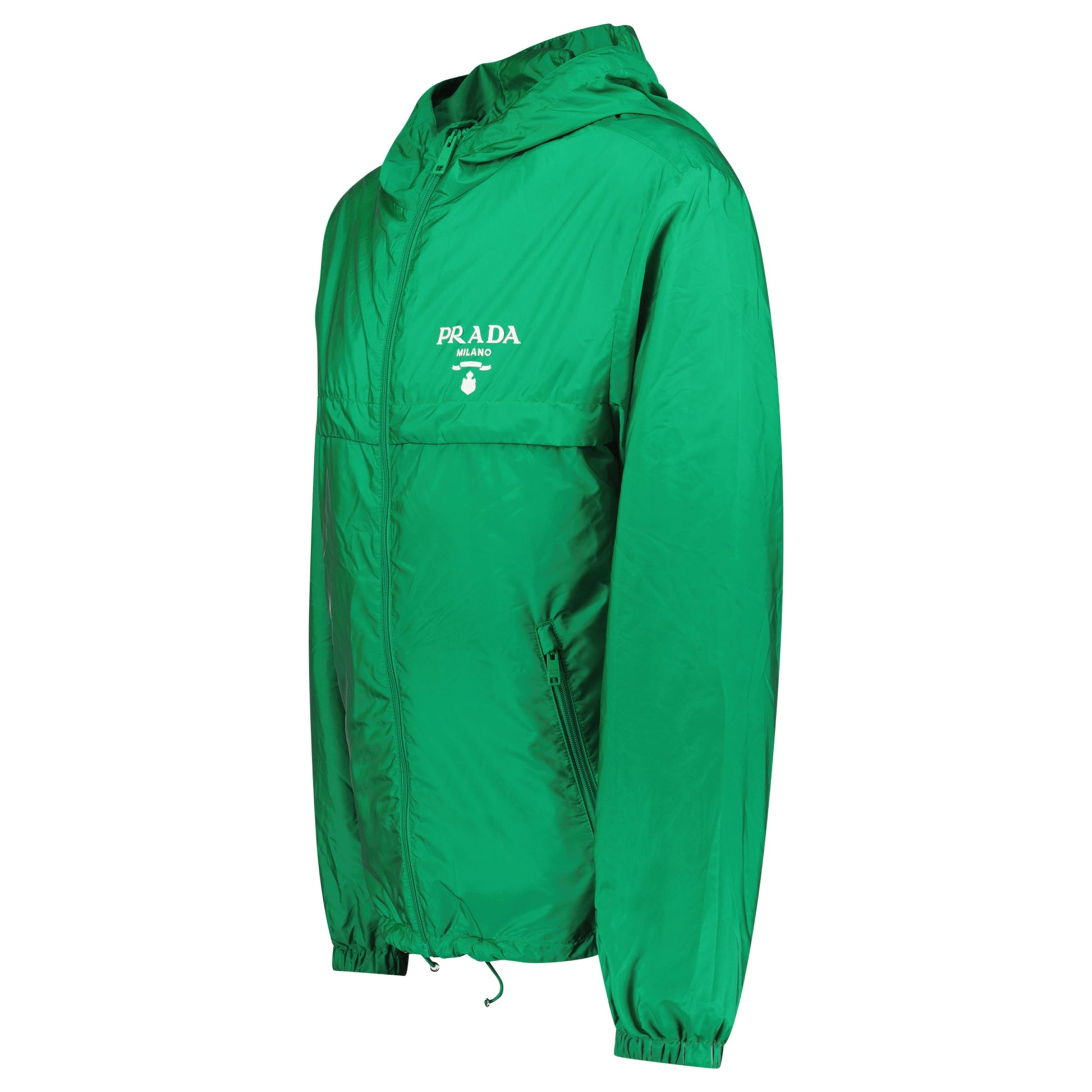 PRADA GREEN WINDBREAKER - LARGE (Fits M/L) - Affluent ArchivesUsed HIGH END DESIGNER CLOTHING