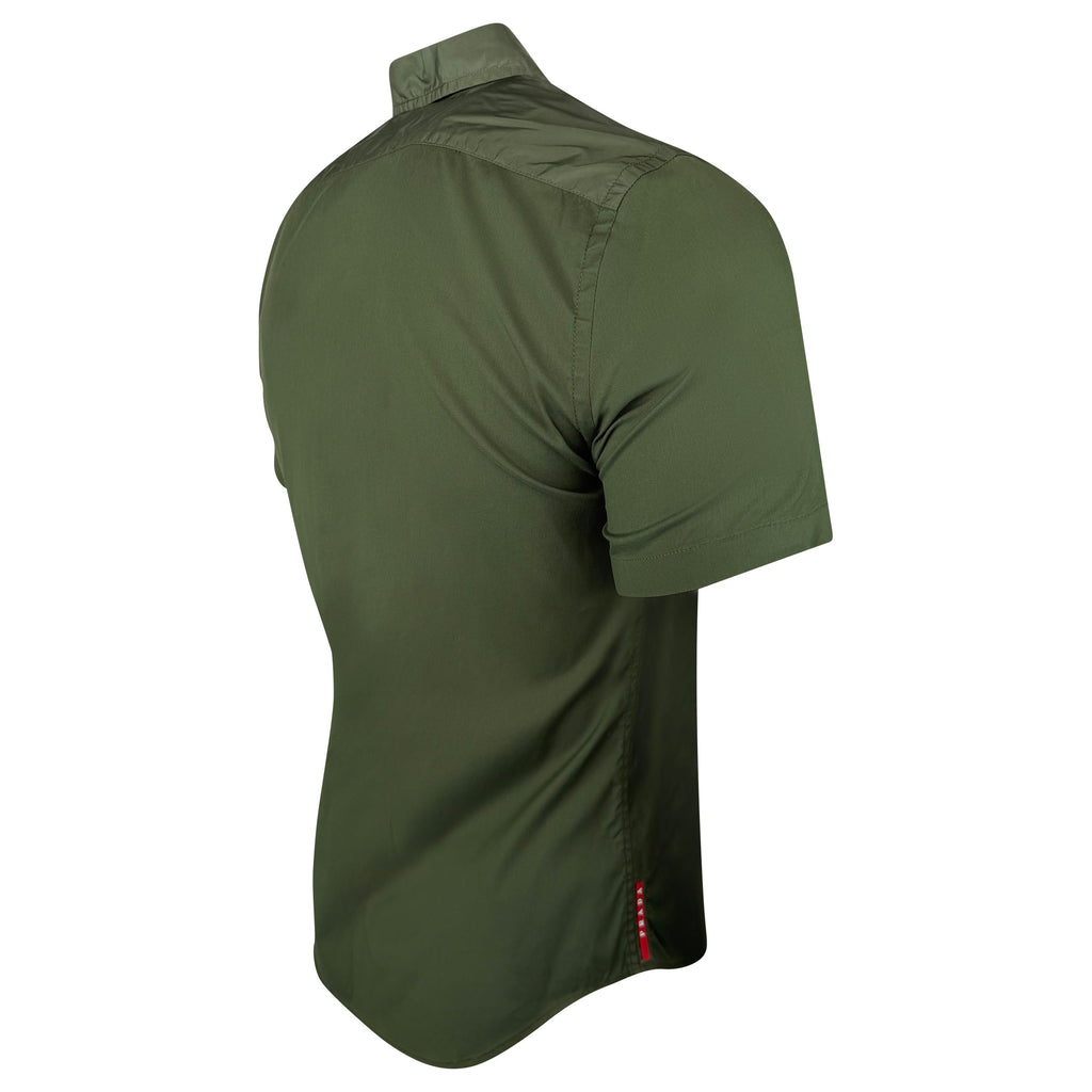 PRADA KHAKI LINEA ROSSA SHIRT - MEDIUM - Affluent ArchivesUsed HIGH END DESIGNER CLOTHING