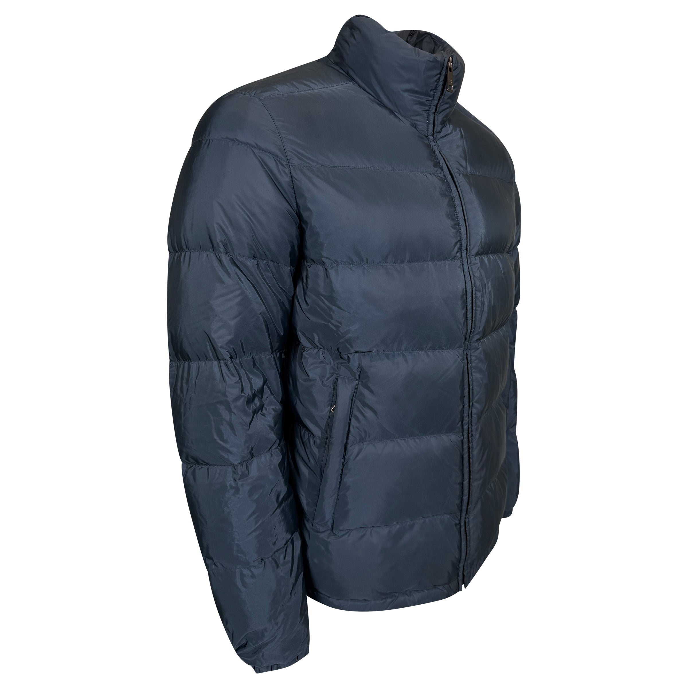 PRADA LIGHT BLUE PUFFER COAT - XL (Fits L) | PRE OWNED - Affluent ArchivesUsed HIGH END DESIGNER CLOTHING