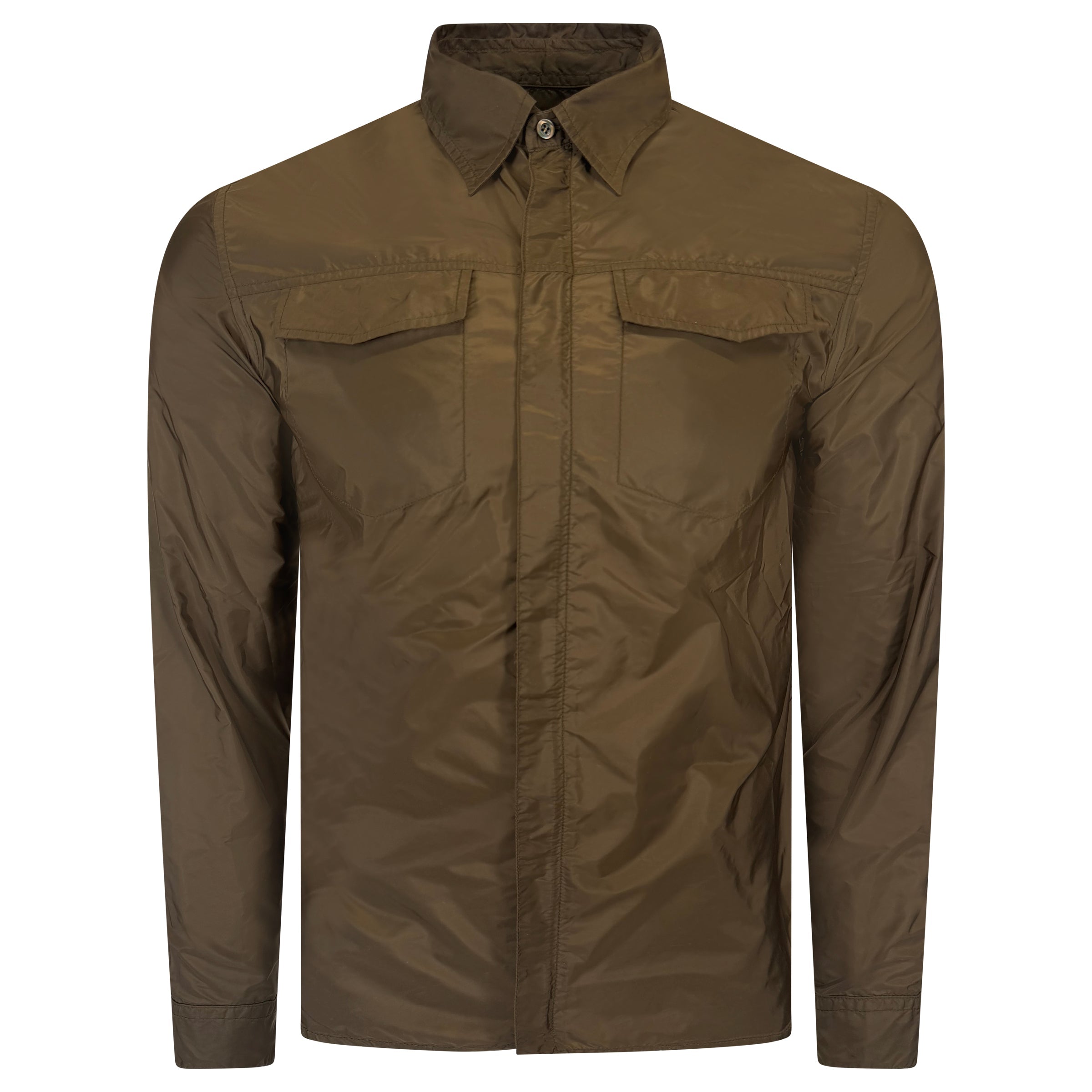 PRADA LINEA ROSSA BROWN OVERSHIRT - SMALL| PRE OWNED - Affluent ArchivesUsed HIGH END DESIGNER CLOTHING