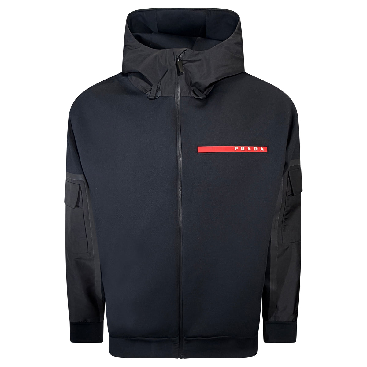 PRADA LINEA ROSSA TECH FABRIC JACKET BLACK - XL | PRE OWNED - Affluent ArchivesUsed HIGH END DESIGNER CLOTHING