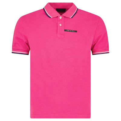 PRADA LOGO POLO SHIRT PINK - MEDIUM (Fits Small) | PRE OWNED - Affluent ArchivesUsed HIGH END DESIGNER CLOTHING