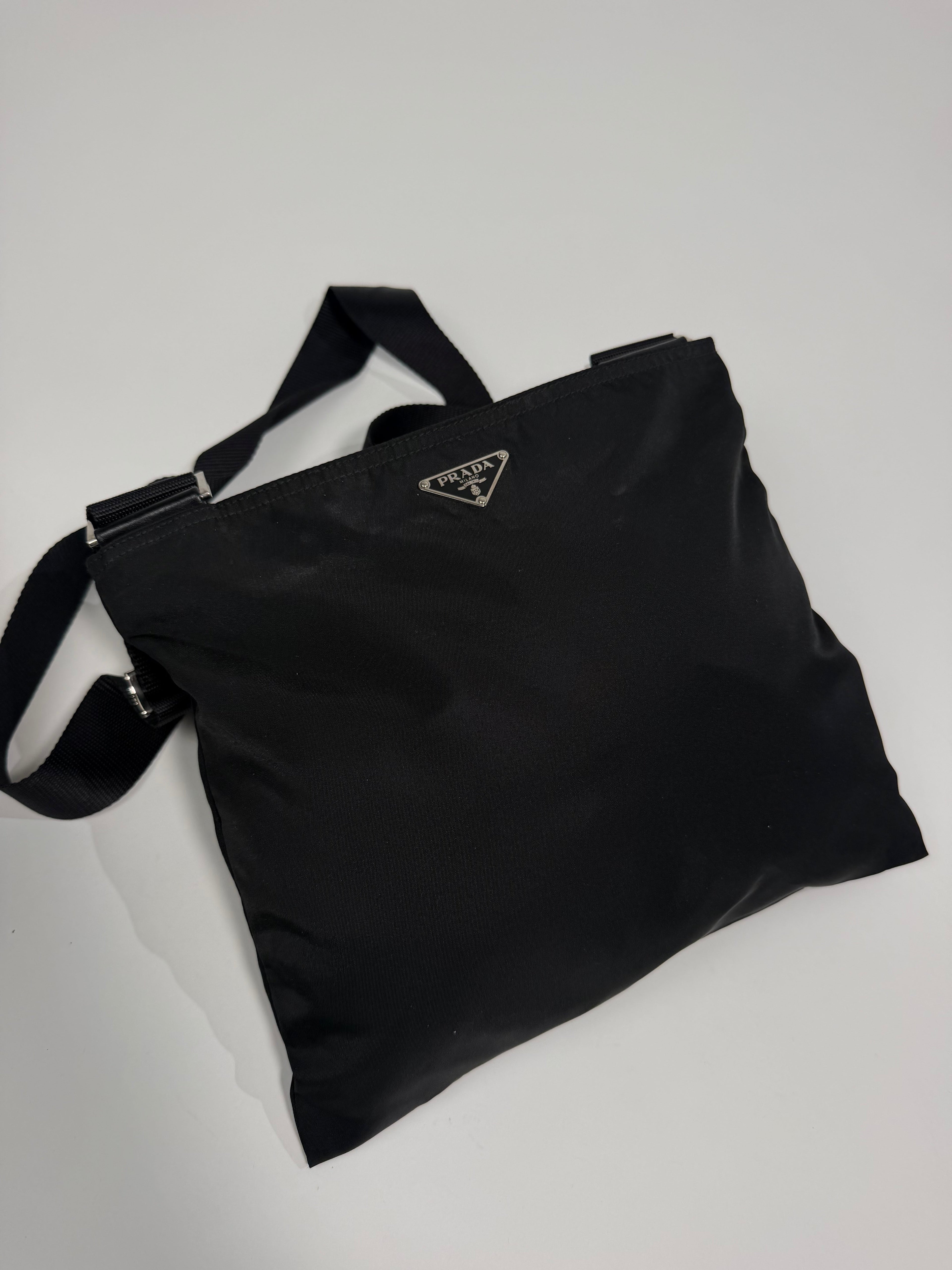 PRADA MESSENGER BAG BLACK - Affluent ArchivesUsed HIGH END DESIGNER CLOTHING