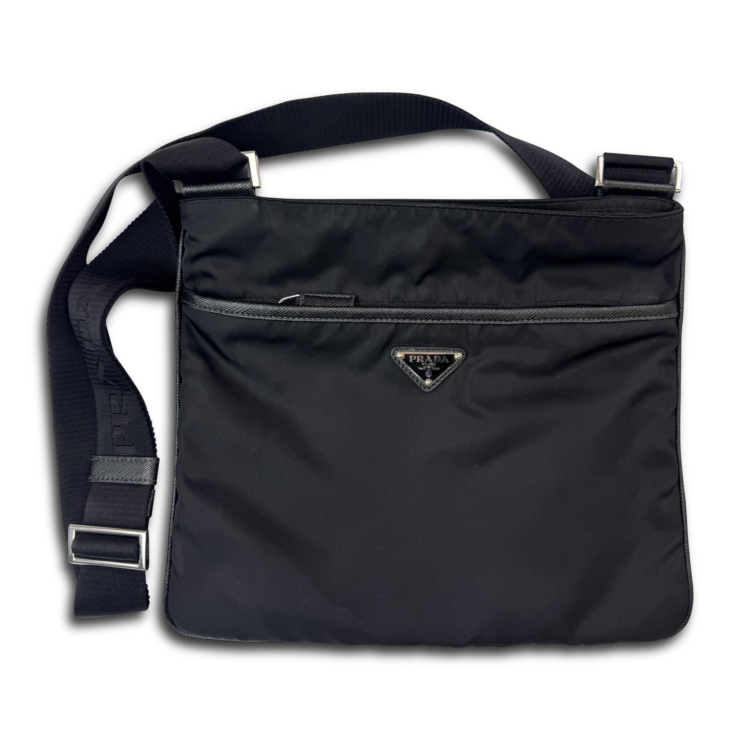 PRADA MESSENGER BAG BLACK - ONE SIZE - Affluent ArchivesUsed HIGH END DESIGNER CLOTHING
