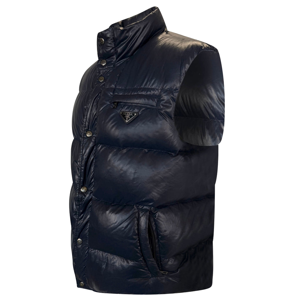 PRADA NAVY GILET - XXL (Fits XL) | PRE OWNED - Affluent ArchivesUsed HIGH END DESIGNER CLOTHING
