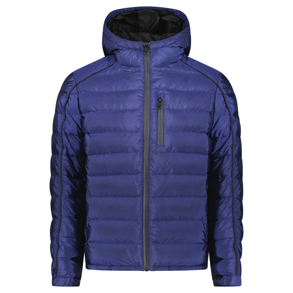 PRADA NAVY QUILTED BADGE JACKET - Large (Fits M) | PRE OWNED - Affluent ArchivesUsed HIGH END DESIGNER CLOTHING