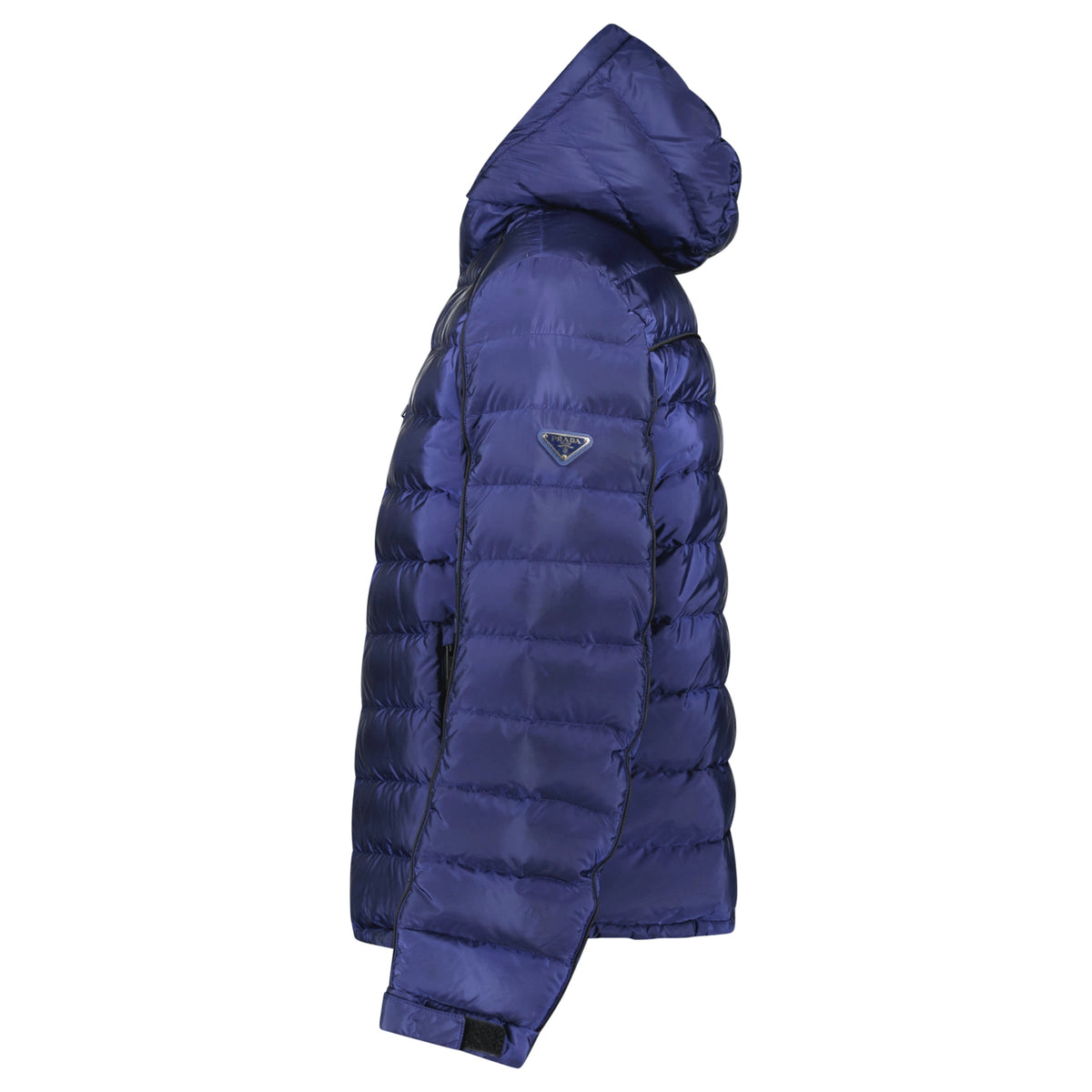 PRADA NAVY QUILTED BADGE JACKET - Large (Fits M) | PRE OWNED - Affluent ArchivesUsed HIGH END DESIGNER CLOTHING