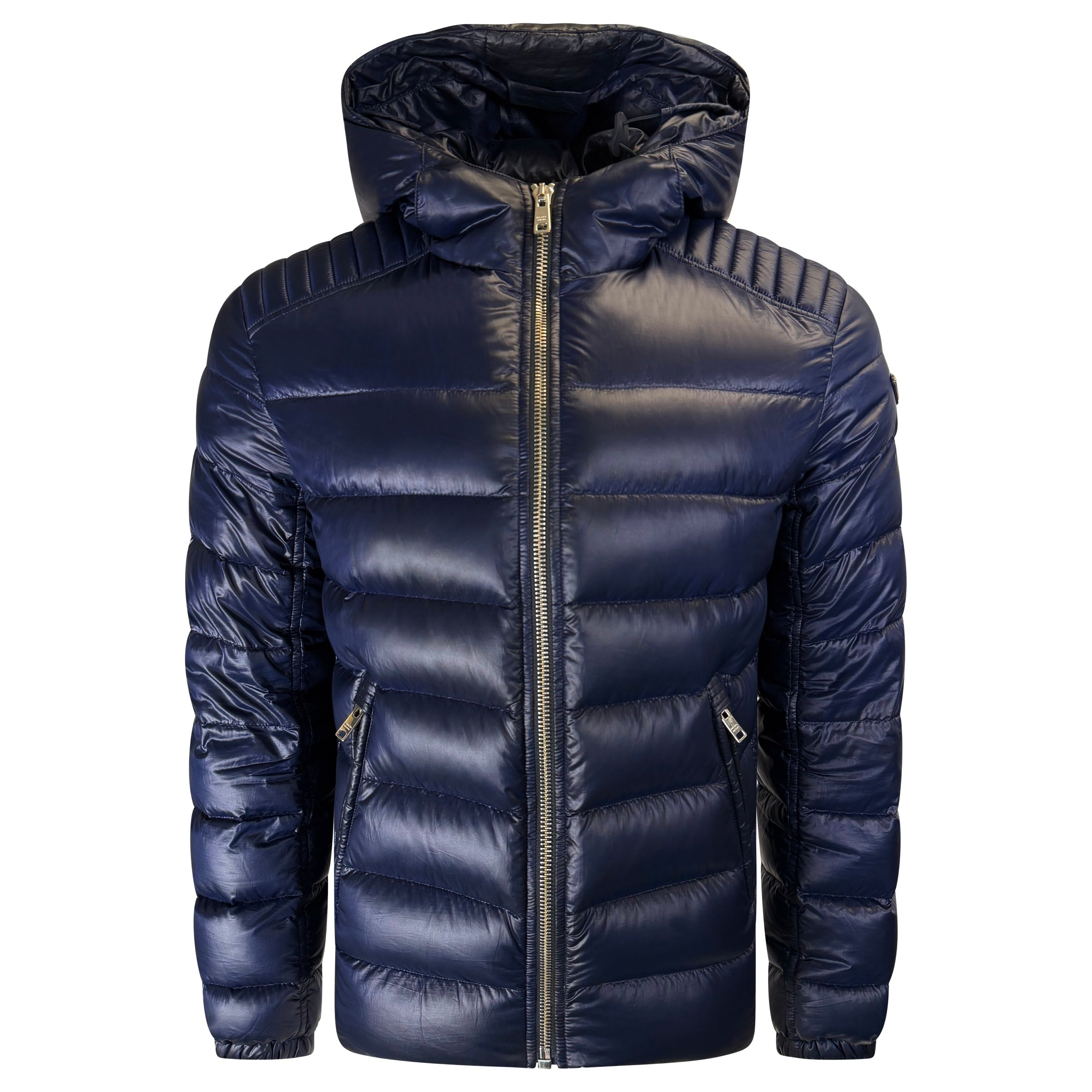 PRADA NAVY QUILTED PUFFER COAT - XL (Fits Medium) - Affluent ArchivesUsed HIGH END DESIGNER CLOTHING