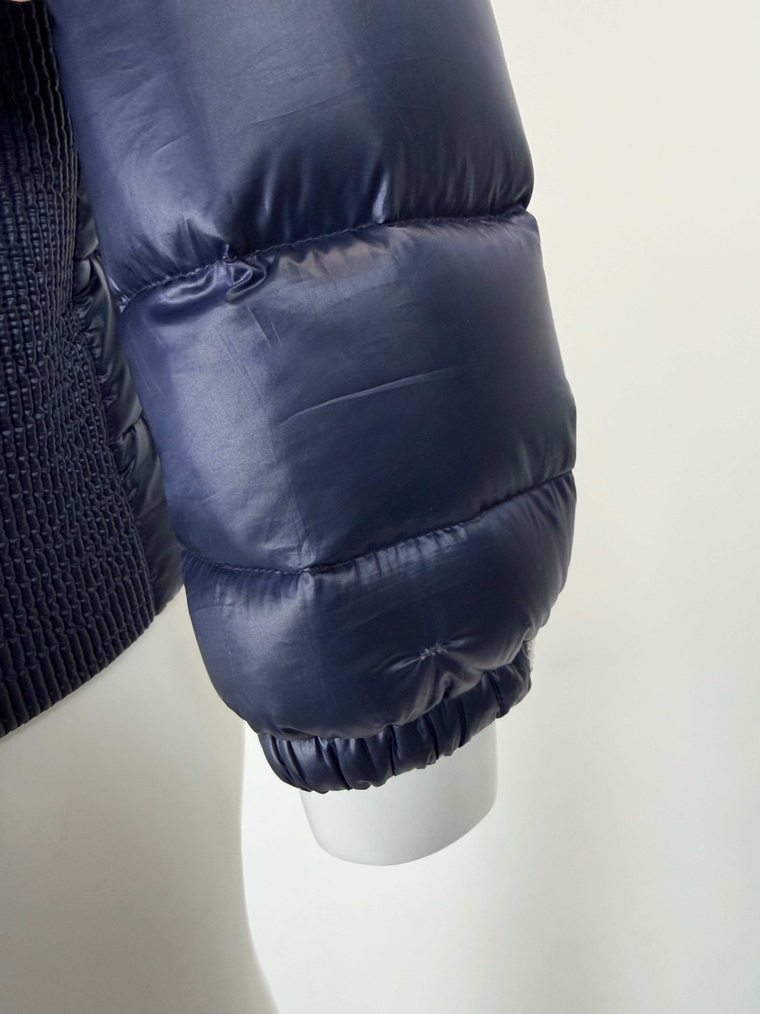 PRADA NAVY QUILTED PUFFER COAT - XL (Fits Medium) - Affluent ArchivesUsed HIGH END DESIGNER CLOTHING