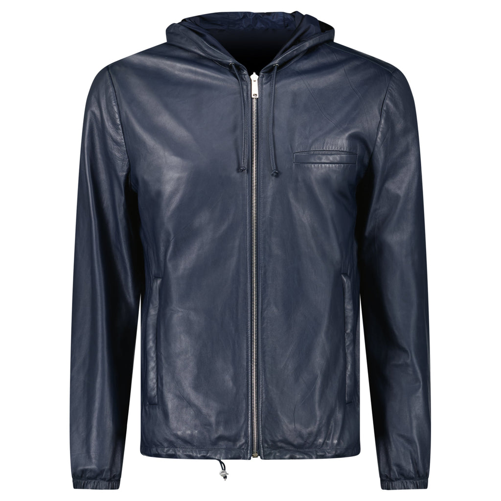 PRADA NAVY REVERSIBLE WINDBREAKER - MEDIUM (Fits Small) - Affluent ArchivesUsed HIGH END DESIGNER CLOTHING