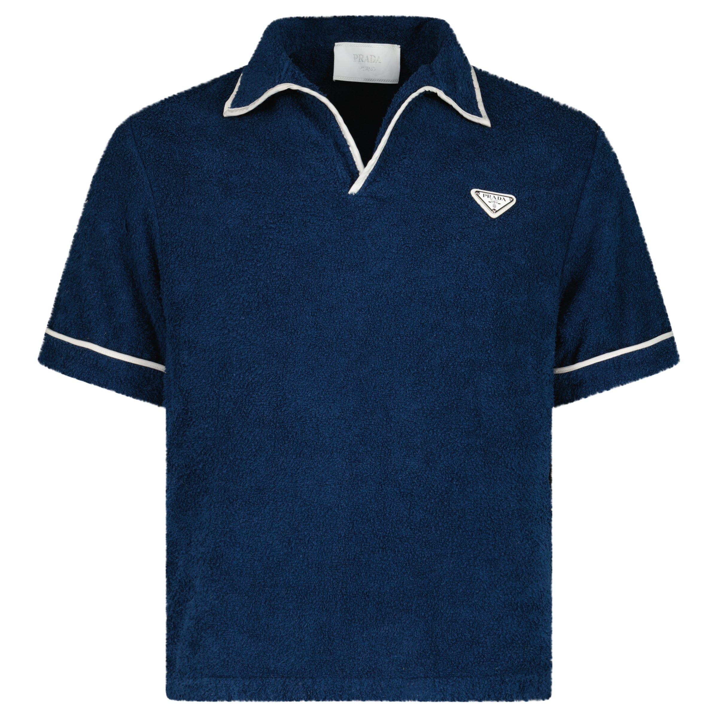 PRADA NAVY TOWELLING POLO - XS | PRE OWNED - Affluent ArchivesUsed HIGH END DESIGNER CLOTHING