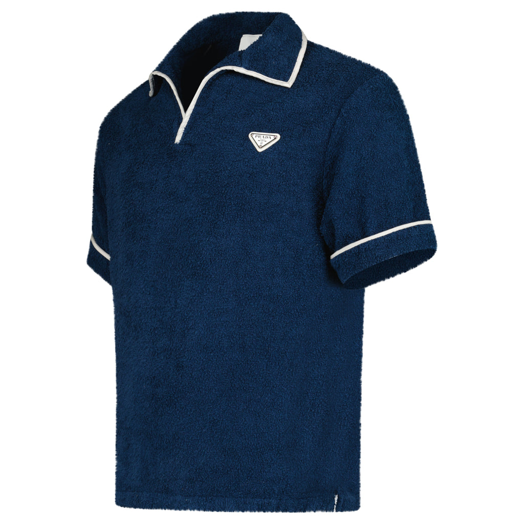PRADA NAVY TOWELLING POLO - XS | PRE OWNED - Affluent ArchivesUsed HIGH END DESIGNER CLOTHING