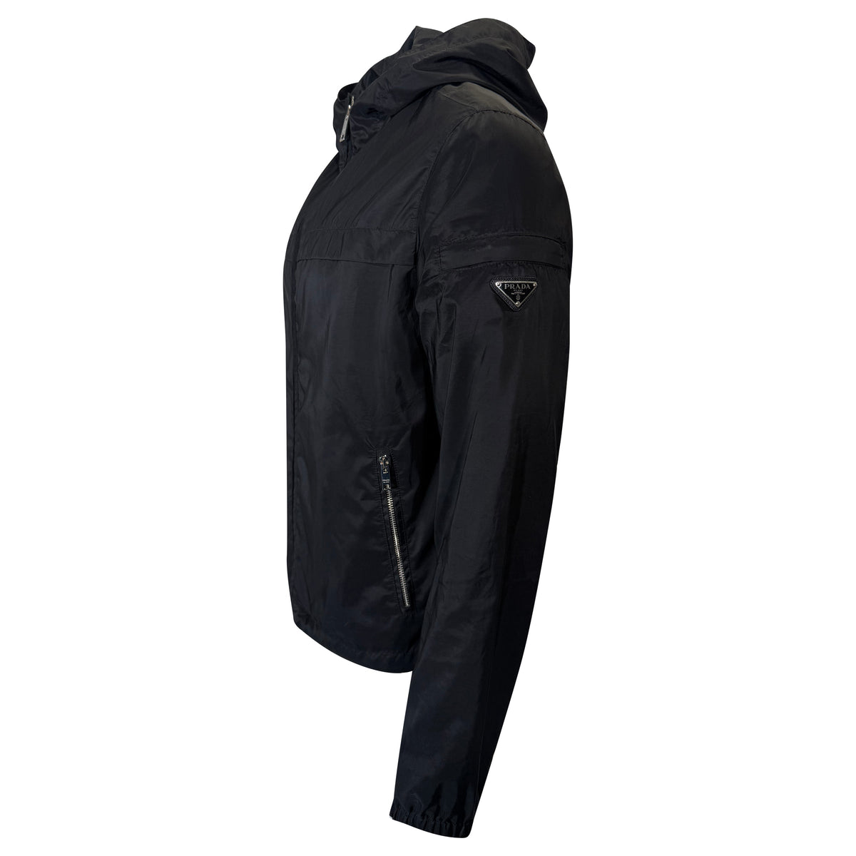 PRADA NYLON JACKET BLACK - LARGE (Fits Medium) | PRE OWNED - Affluent ArchivesUsed HIGH END DESIGNER CLOTHING