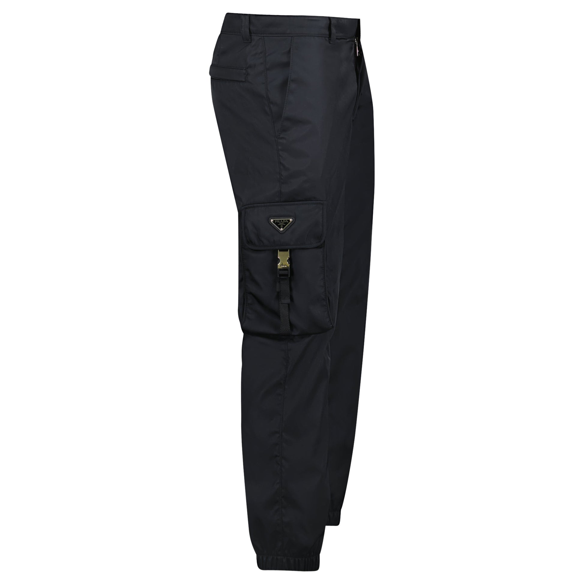 PRADA RE NYLON BADGE CARGO TROUSERS - MEDIUM - Affluent ArchivesUsed HIGH END DESIGNER CLOTHING
