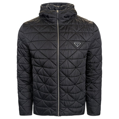 PRADA RE NYLON BLACK DOWN JACKET - MEDIUM (48) | PRE OWNED - Affluent ArchivesUsed HIGH END DESIGNER CLOTHING