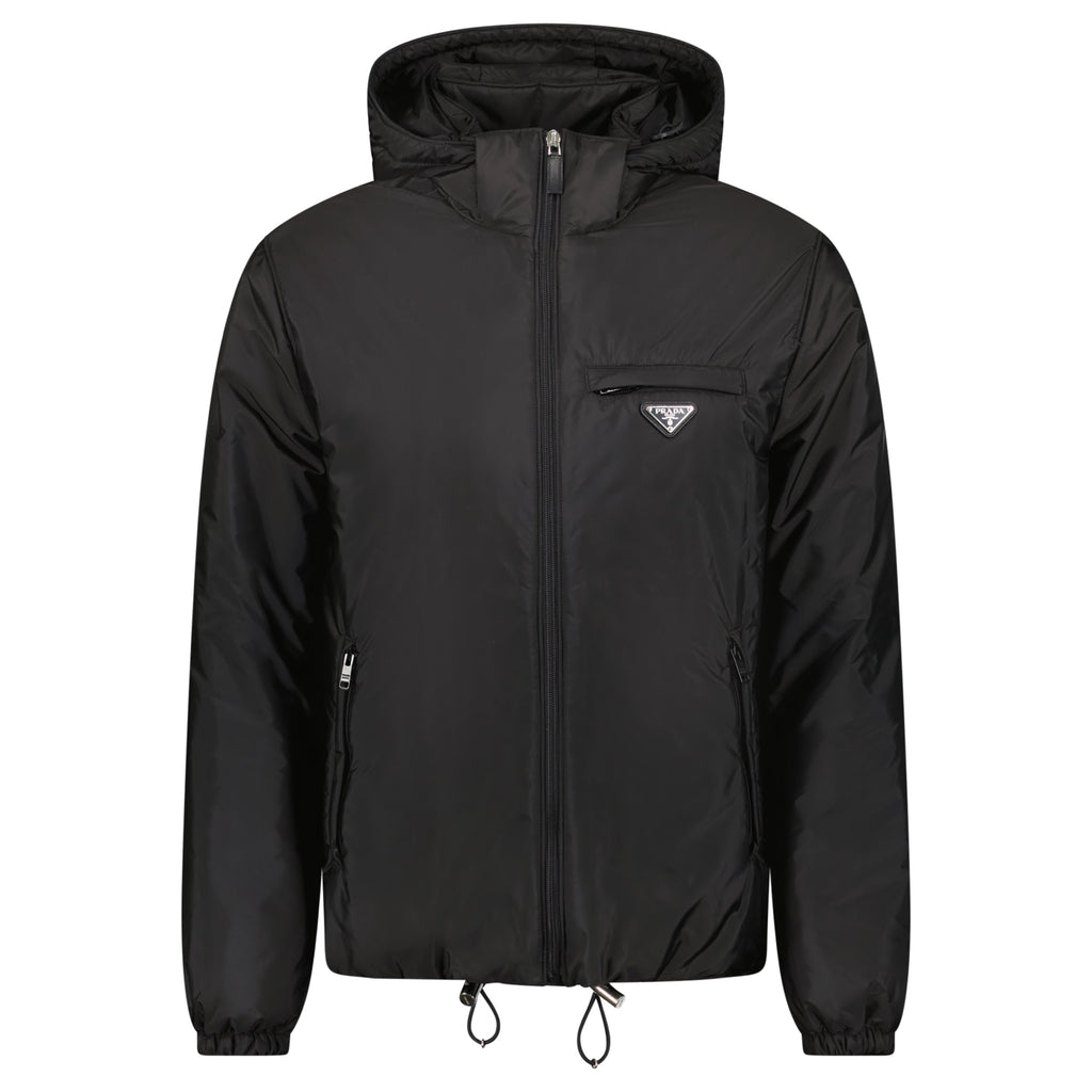 PRADA RE NYLON BLACK PADDED JACKET - MEDIUM | PRE OWNED - Affluent ArchivesUsed HIGH END DESIGNER CLOTHING