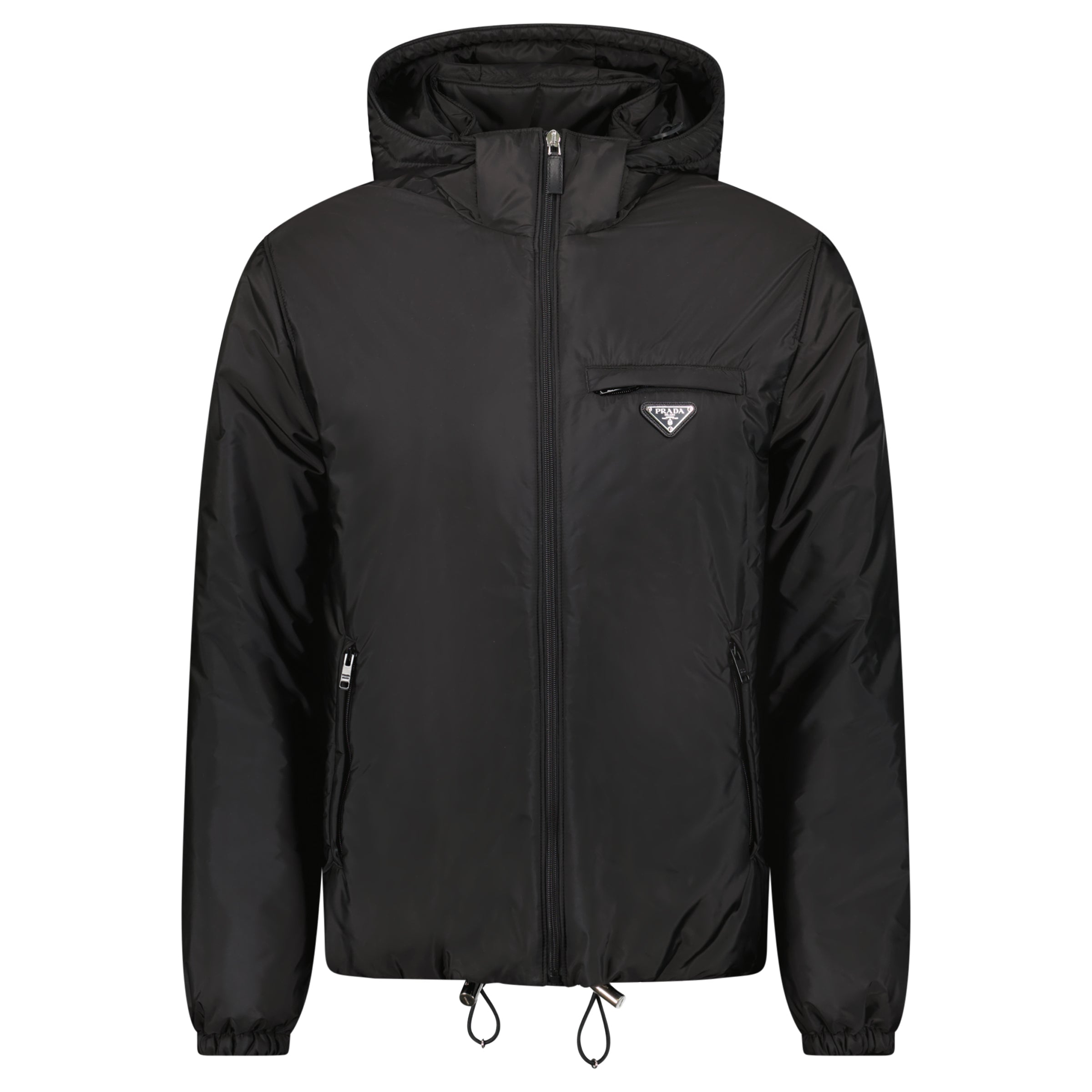 PRADA RE NYLON BLACK PADDED JACKET - MEDIUM | PRE OWNED - Affluent ArchivesUsed HIGH END DESIGNER CLOTHING