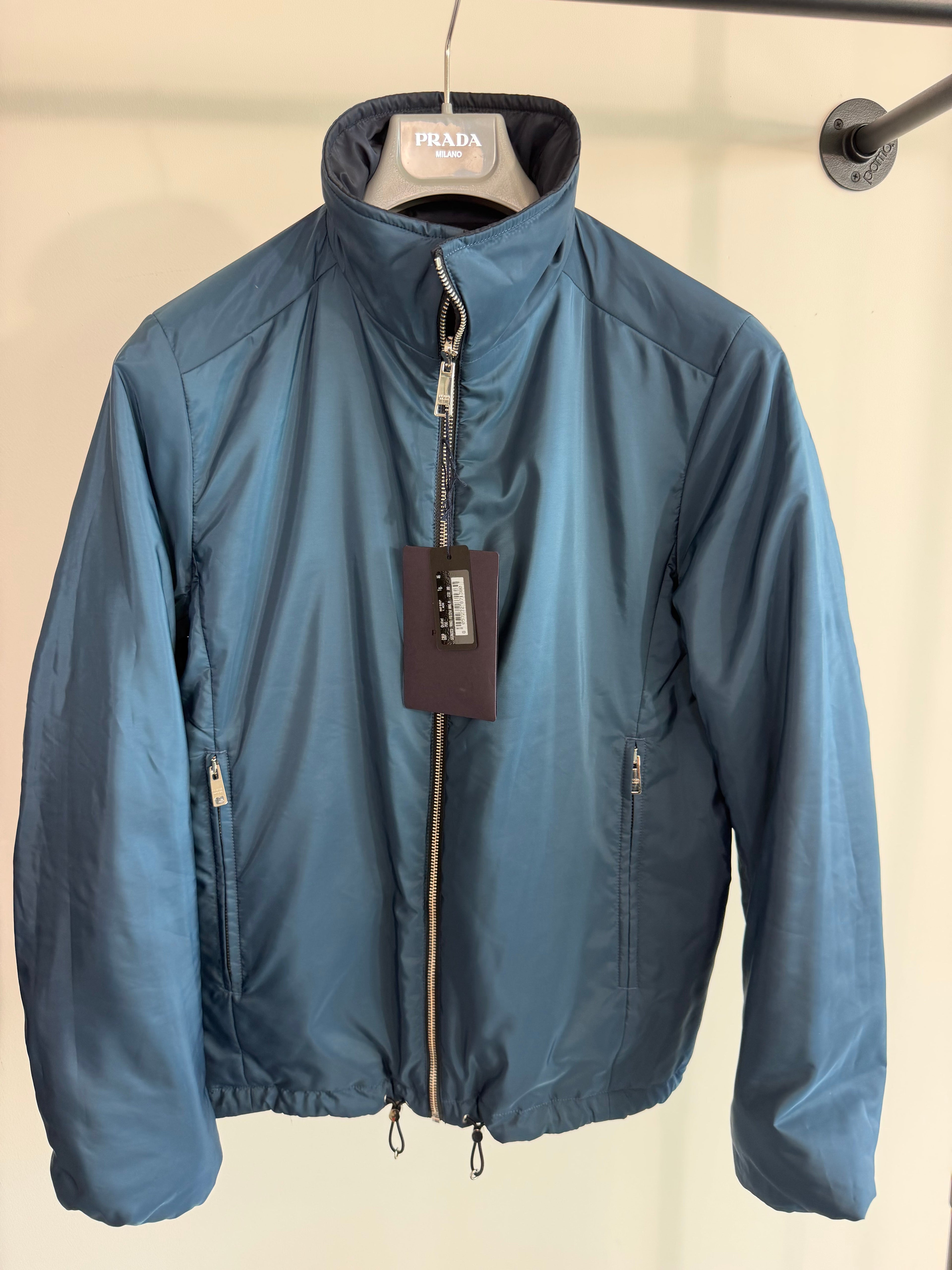 PRADA RE NYLON NAVY REVERSIBLE PADDED JACKET - SMALL | NEW WITH TAGS - Affluent ArchivesUsed HIGH END DESIGNER CLOTHING