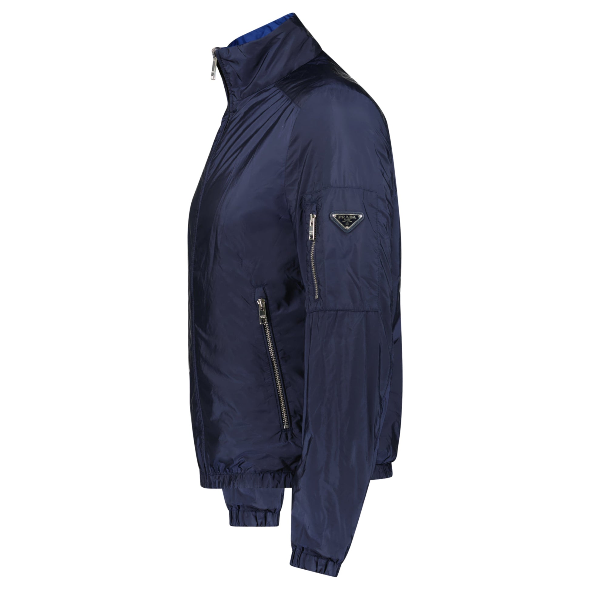 PRADA REVERSIBLE NAVY/LIGHT BLUE LINEA ROSS JACKET - SMALL (46) - Affluent ArchivesUsed HIGH END DESIGNER CLOTHING