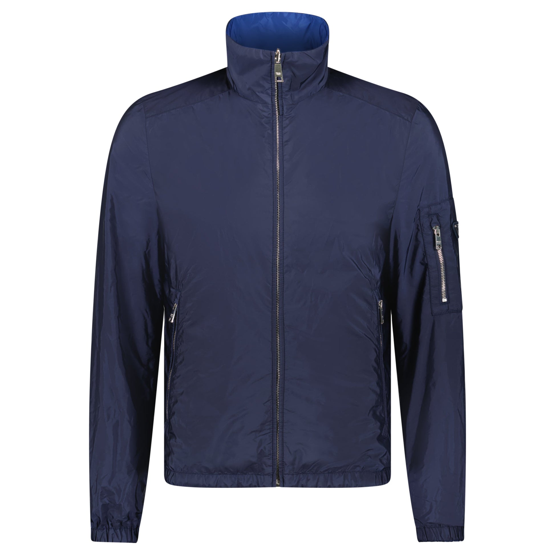 PRADA REVERSIBLE NAVY/LIGHT BLUE LINEA ROSS JACKET - SMALL (46) - Affluent ArchivesUsed HIGH END DESIGNER CLOTHING