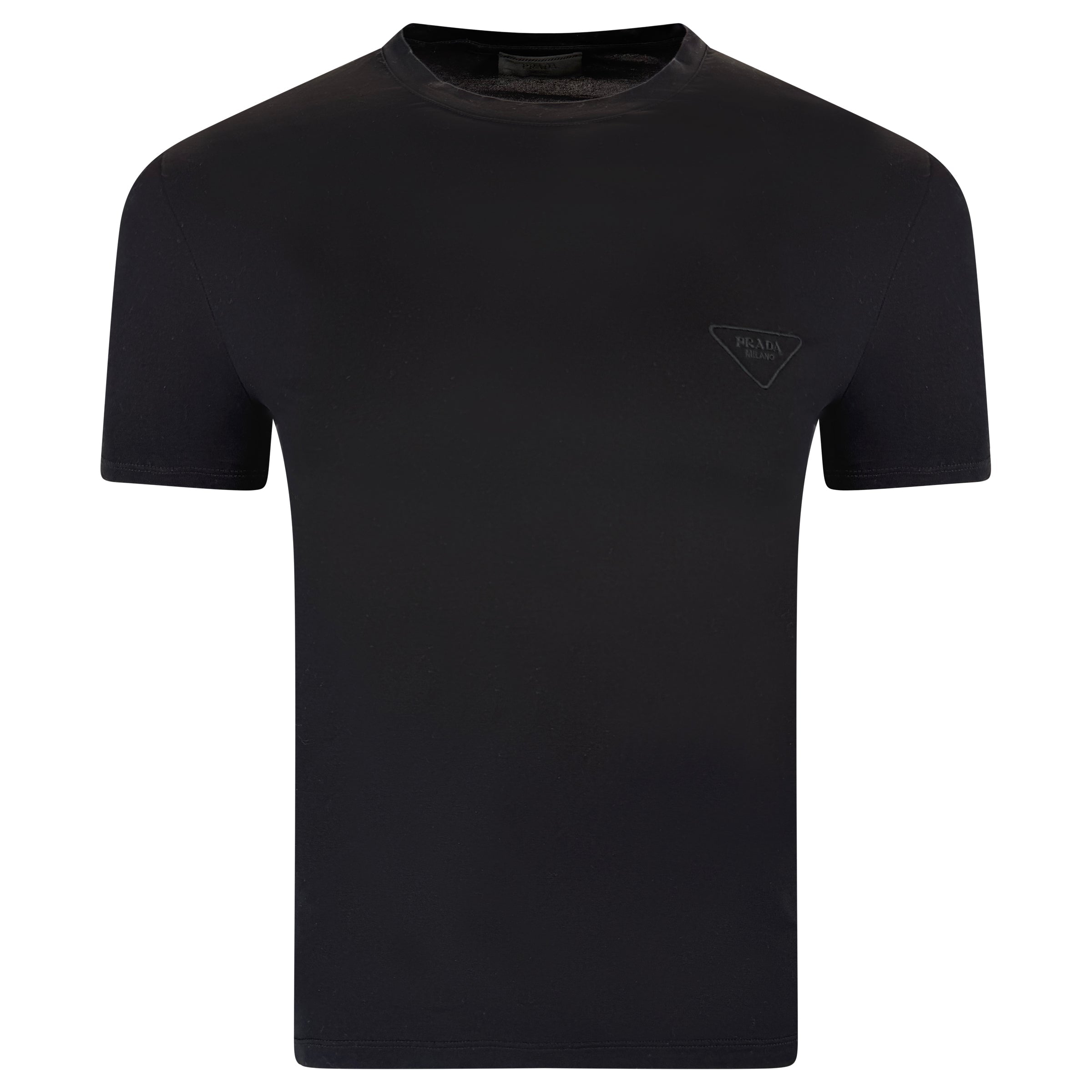 PRADA T SHIRT BLACK - SMALL|| PRE OWNED - Affluent ArchivesUsed HIGH END DESIGNER CLOTHING