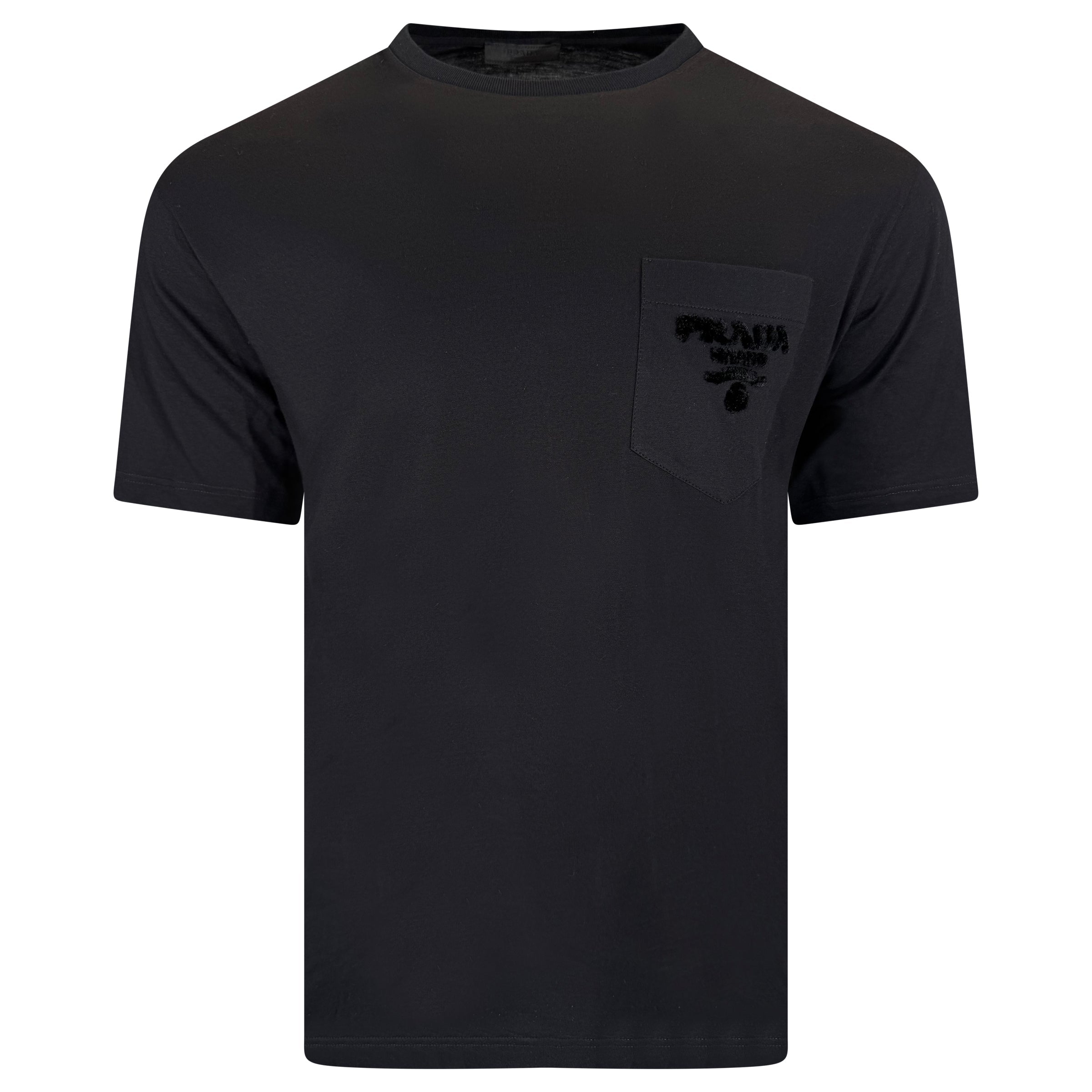 PRADA T SHIRT BLACK - XL (FITS L)| PRE OWNED - Affluent ArchivesUsed HIGH END DESIGNER CLOTHING