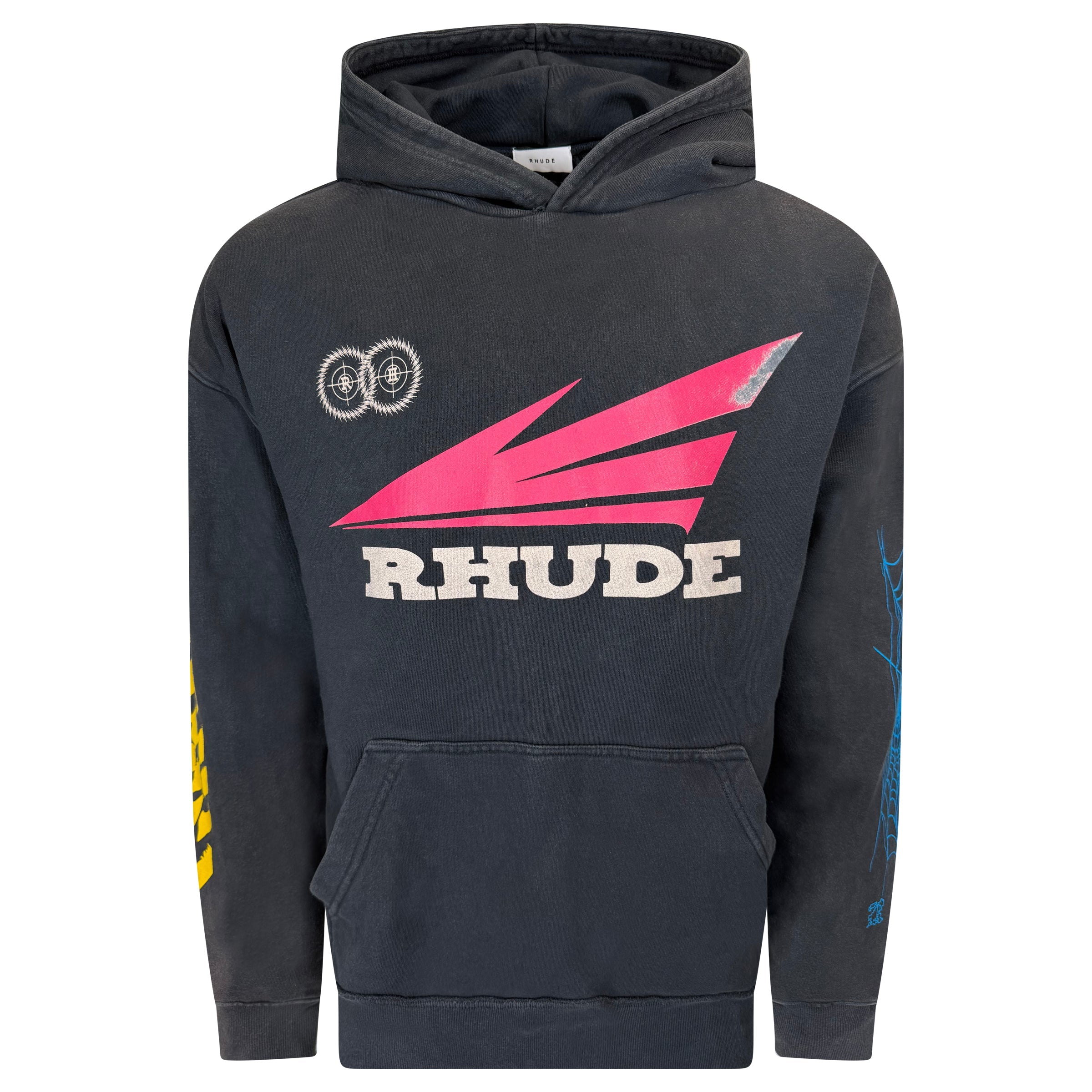 RHUDE NAVY LOGO HOODIE - XL (Fits XXL)| PRE OWNED - Affluent ArchivesUsed HIGH END DESIGNER CLOTHING