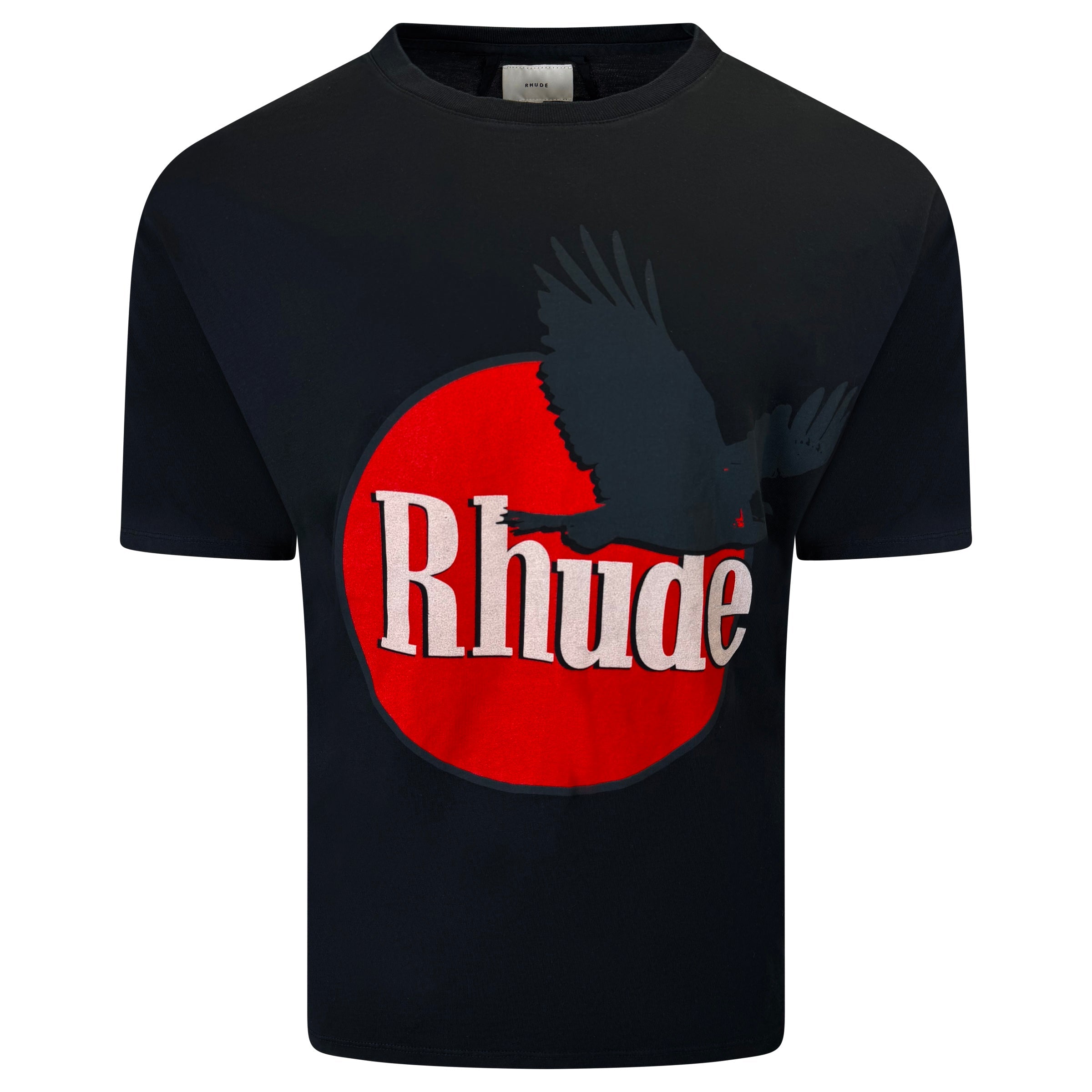 RHUDE NAVY LOGO T SHIRT - MEDIUM - Affluent ArchivesUsed HIGH END DESIGNER CLOTHING