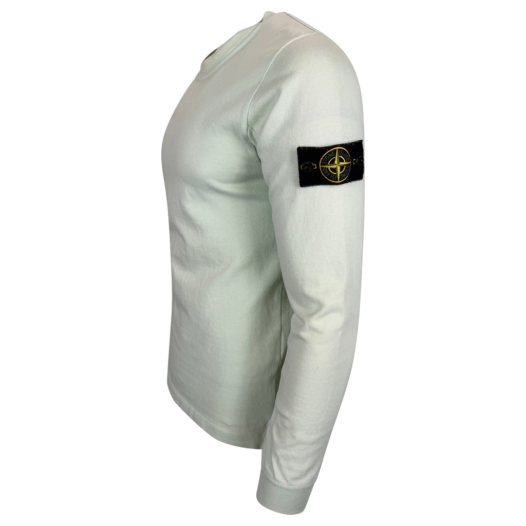 STONE ISLAND BADGE LONG SLEEVED T SHIRT LIME GREEN - SMALL | PRE OWNED - Affluent ArchivesUsed HIGH END DESIGNER CLOTHING