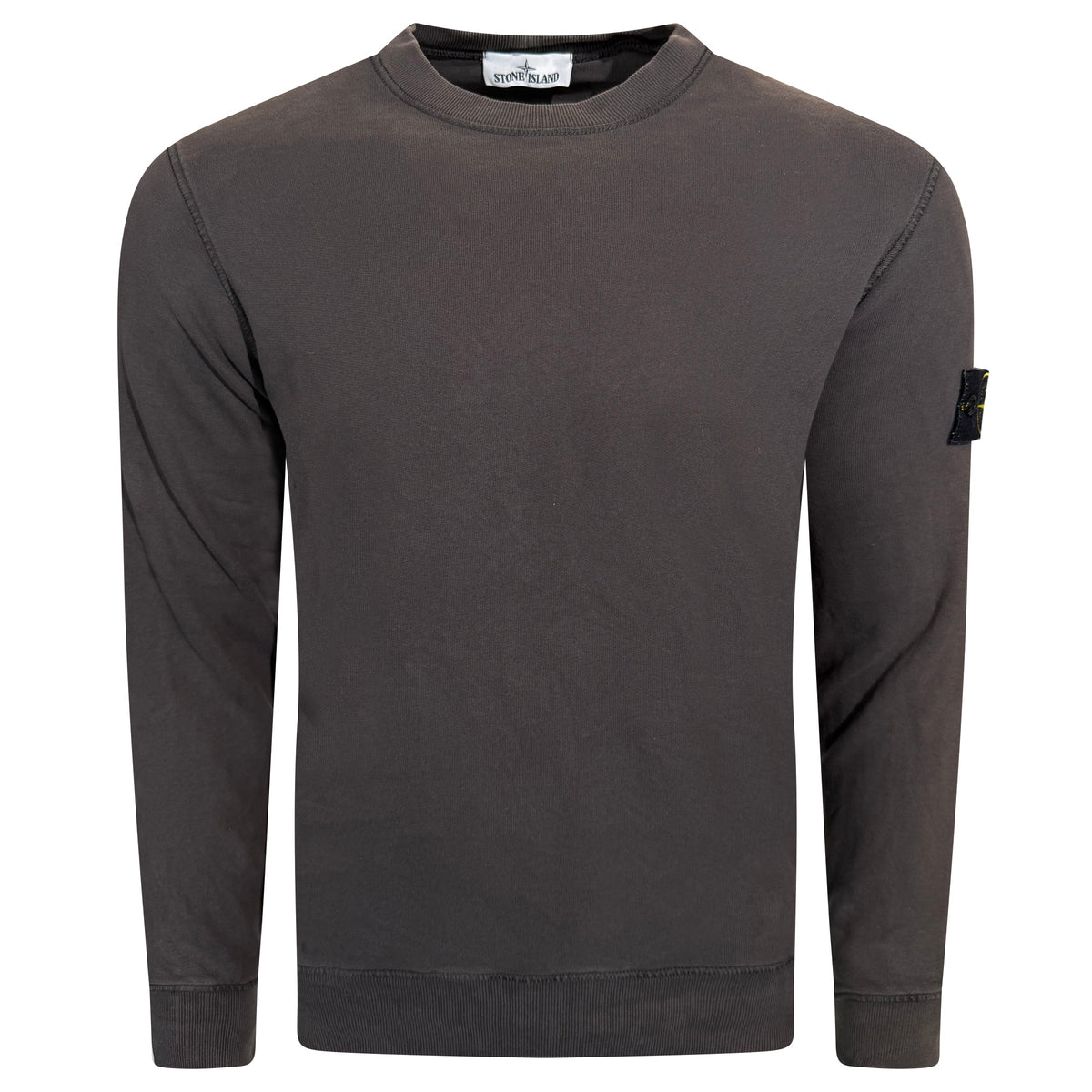 STONE ISLAND BADGE SWEATSHIRT GREY - MEDIUM | PRE OWNED - Affluent ArchivesUsed HIGH END DESIGNER CLOTHING