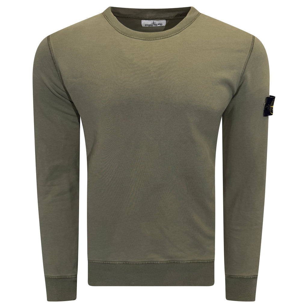 STONE ISLAND BADGE SWEATSHIRT KHAKI - MEDIUM | PRE OWNED - Affluent ArchivesUsed HIGH END DESIGNER CLOTHING