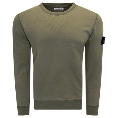 STONE ISLAND BADGE SWEATSHIRT KHAKI - MEDIUM | PRE OWNED - Affluent ArchivesUsed HIGH END DESIGNER CLOTHING