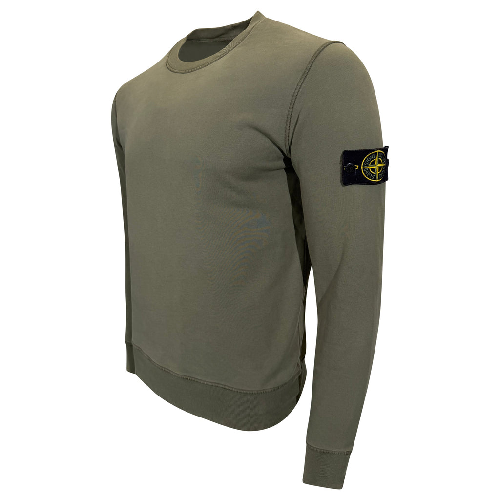 STONE ISLAND BADGE SWEATSHIRT KHAKI - MEDIUM | PRE OWNED - Affluent ArchivesUsed HIGH END DESIGNER CLOTHING